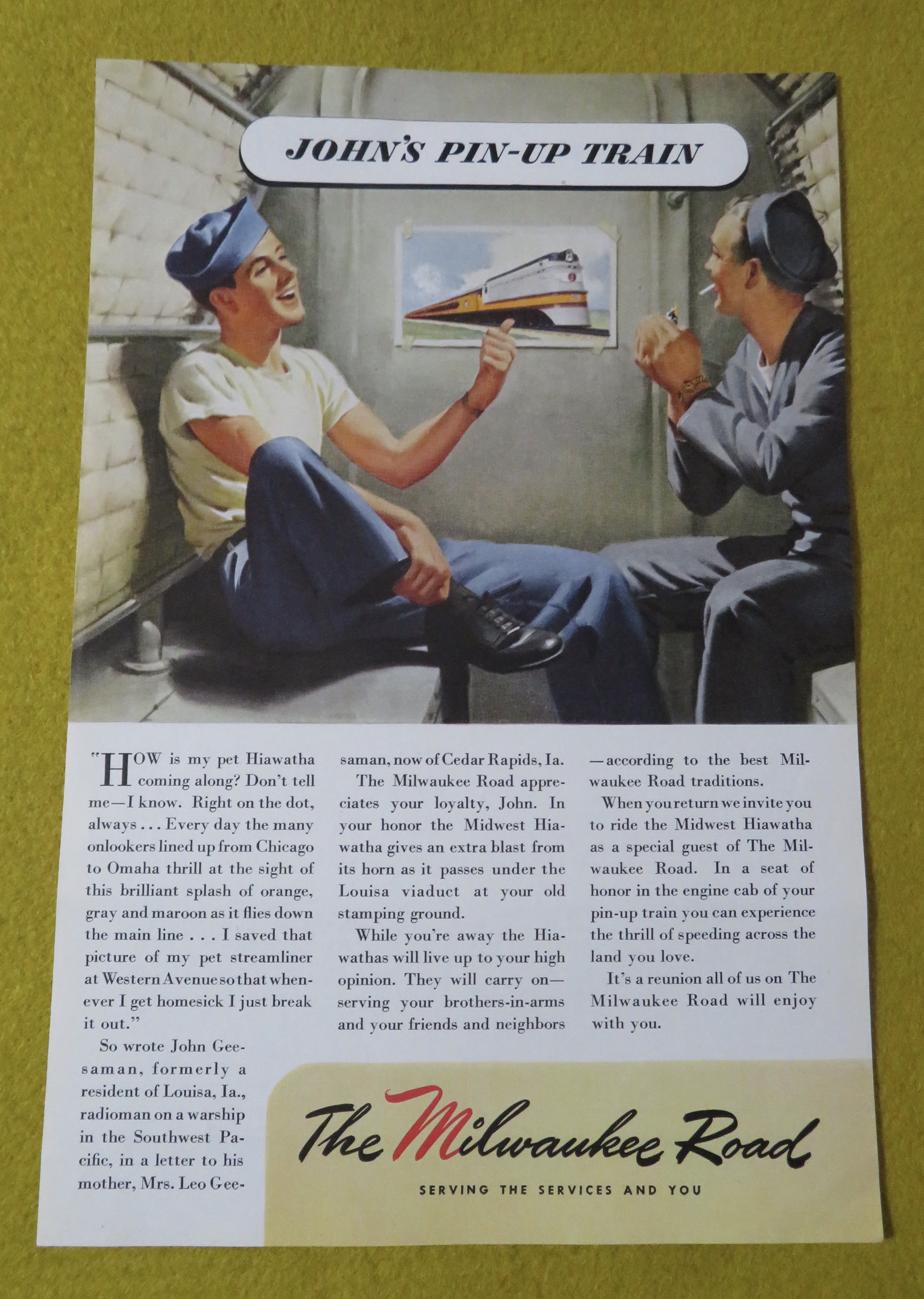 1945 The Milwaukee Road with John's Pin Up Train