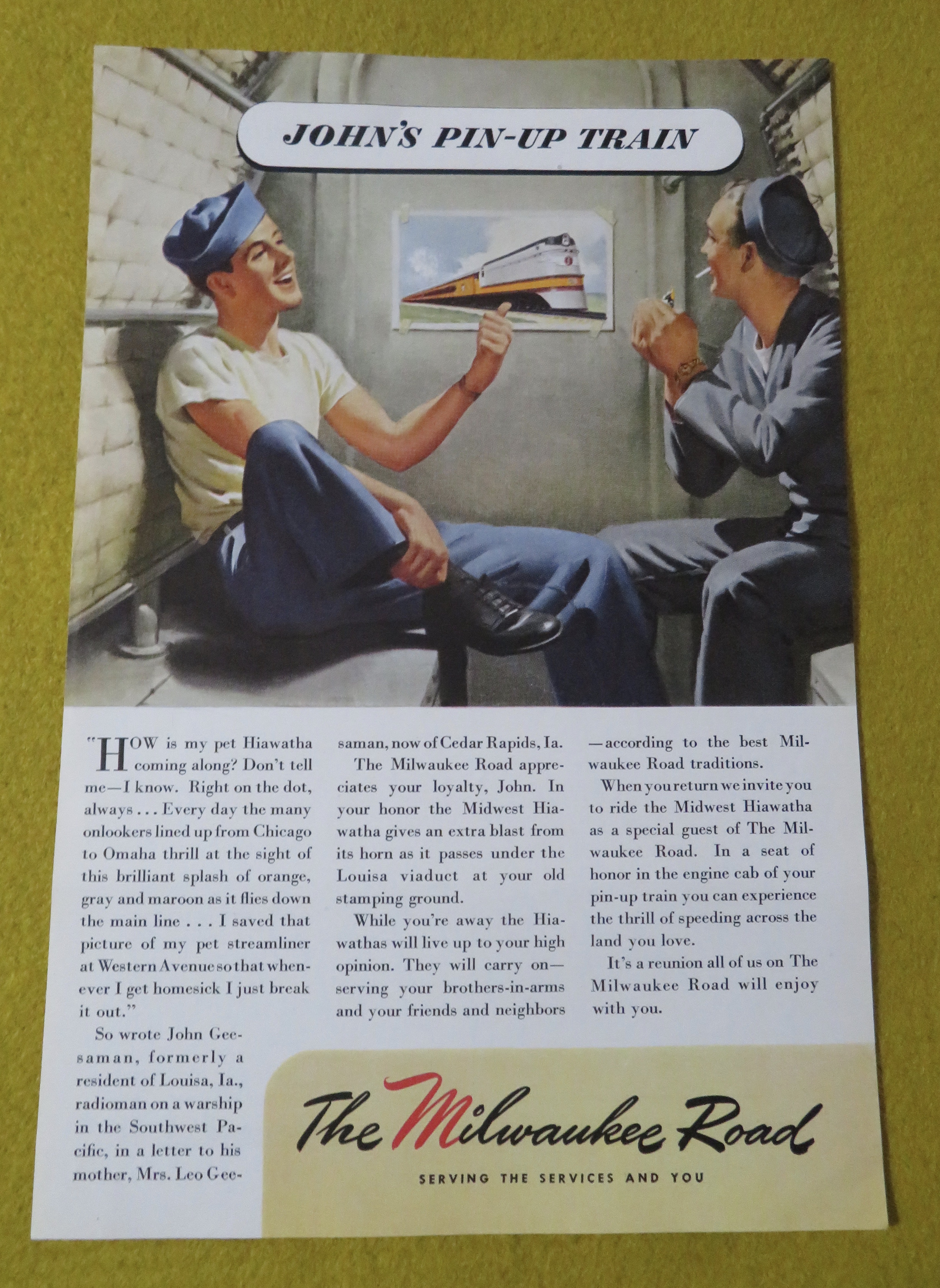 1945 The Milwaukee Road with John's Pin Up Train