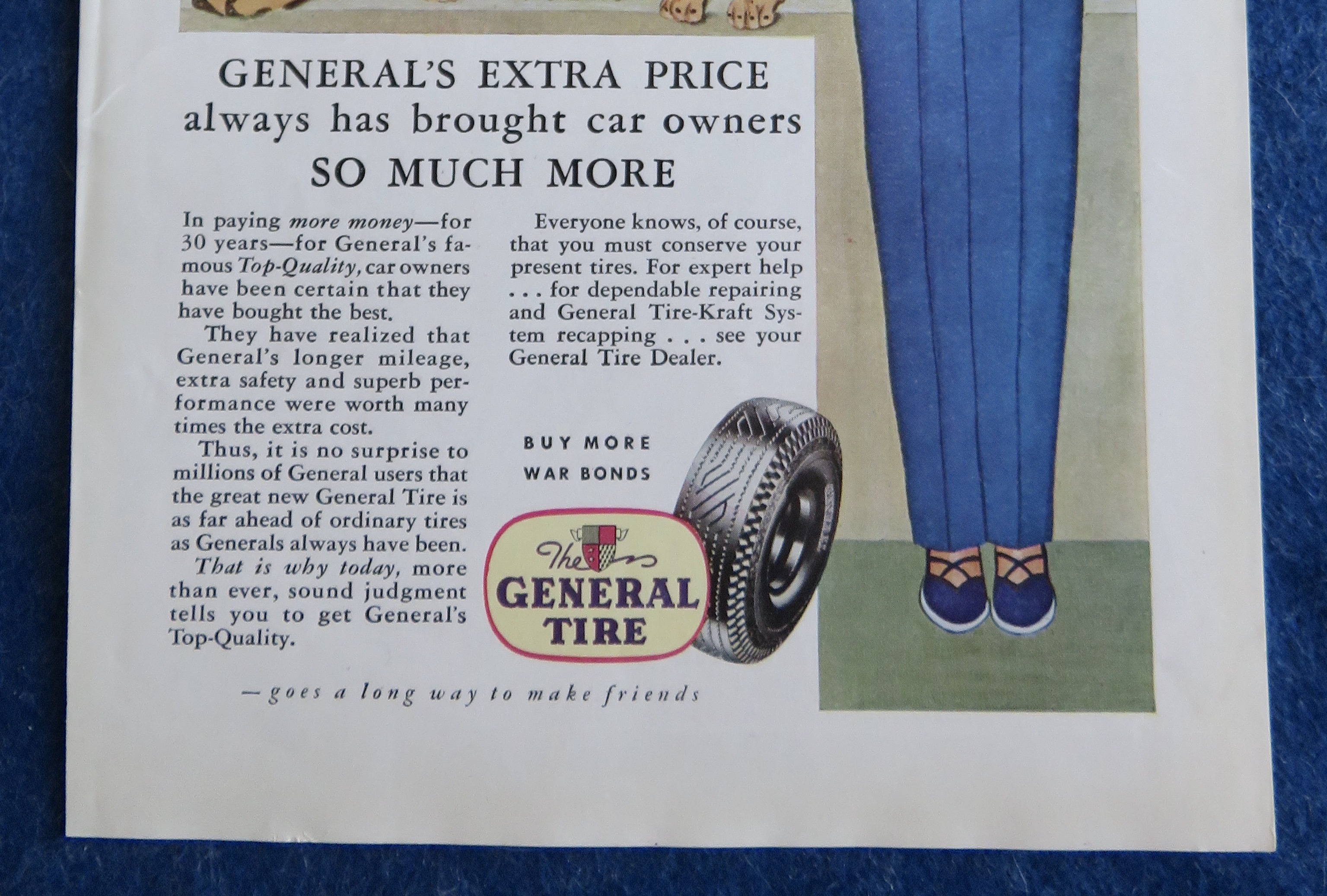 1944 General Tires with Lady Holding a Puppy
