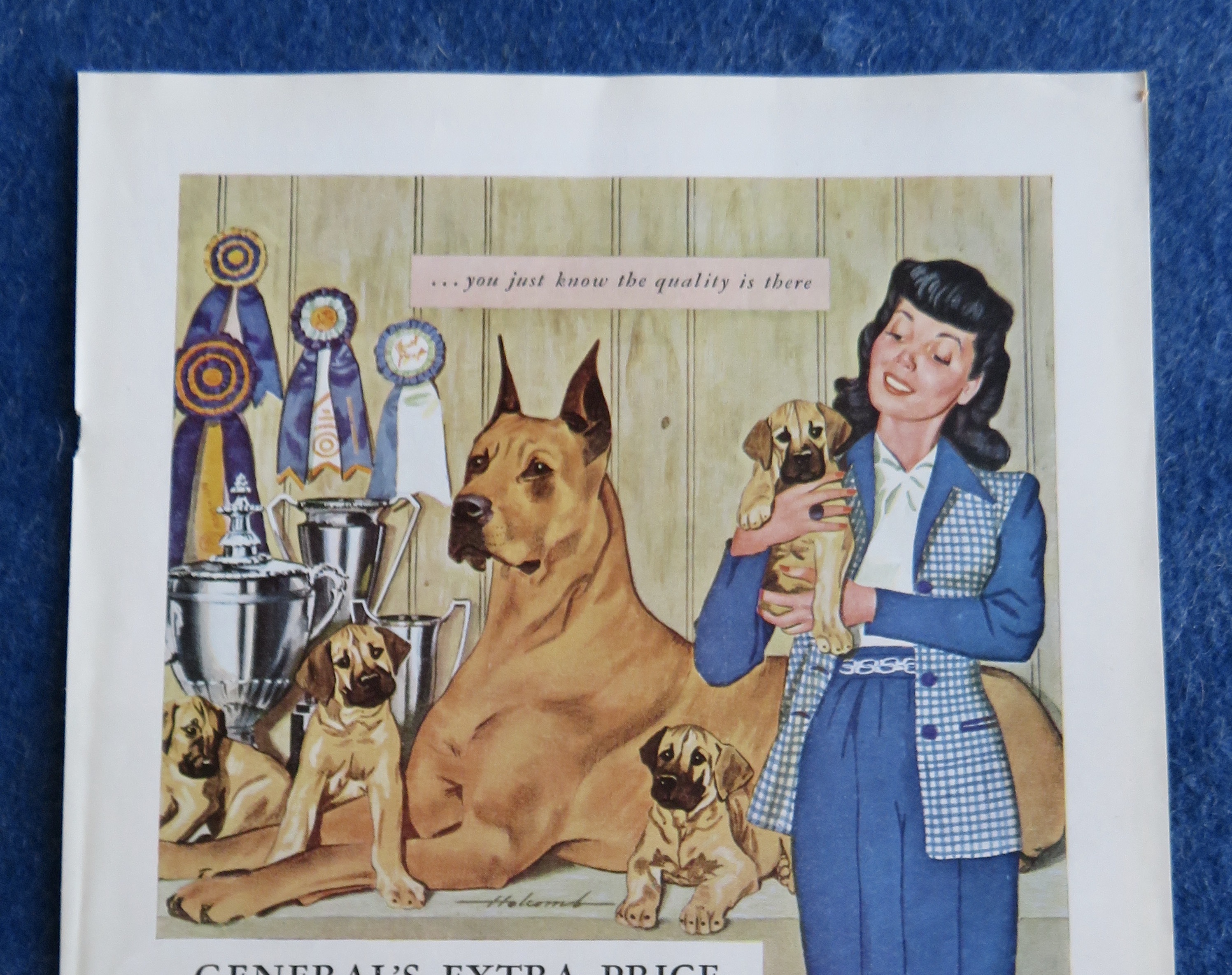 1944 General Tires with Lady Holding a Puppy