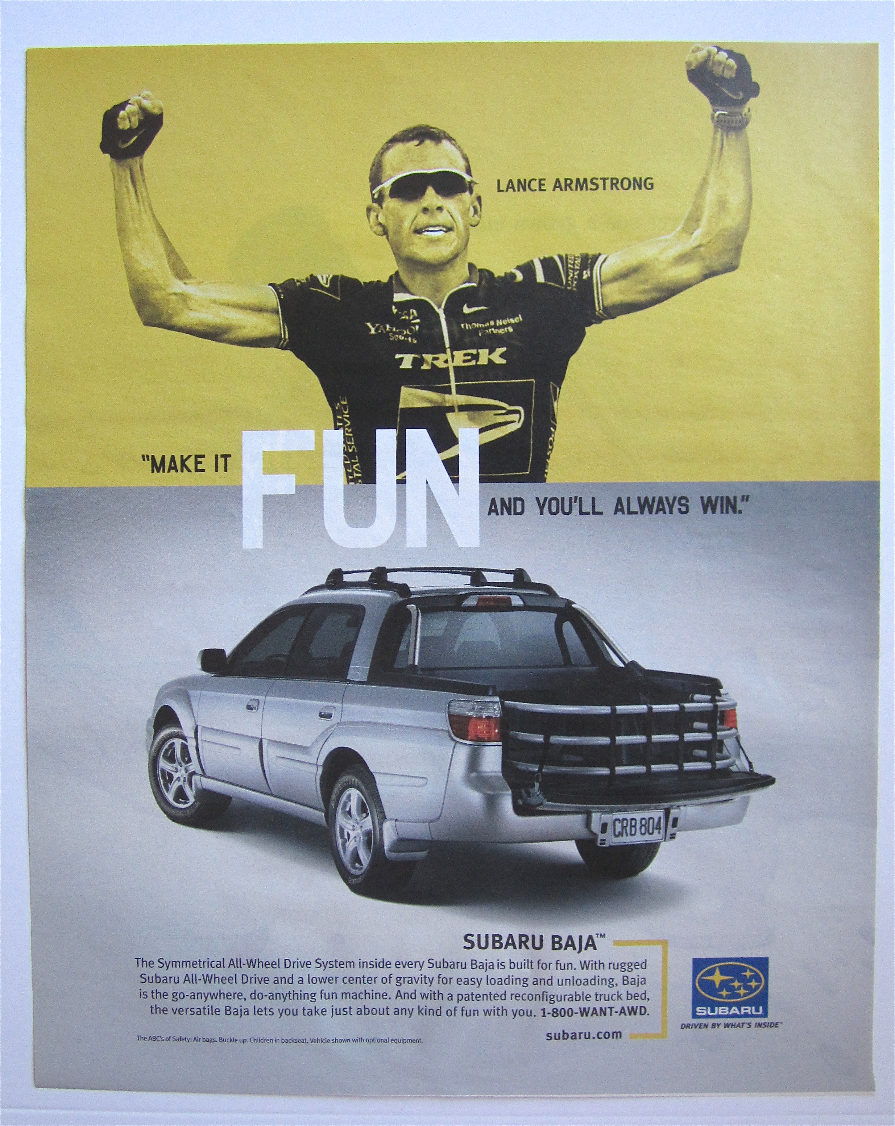 2003 Subaru Baja with Lance Armstrong