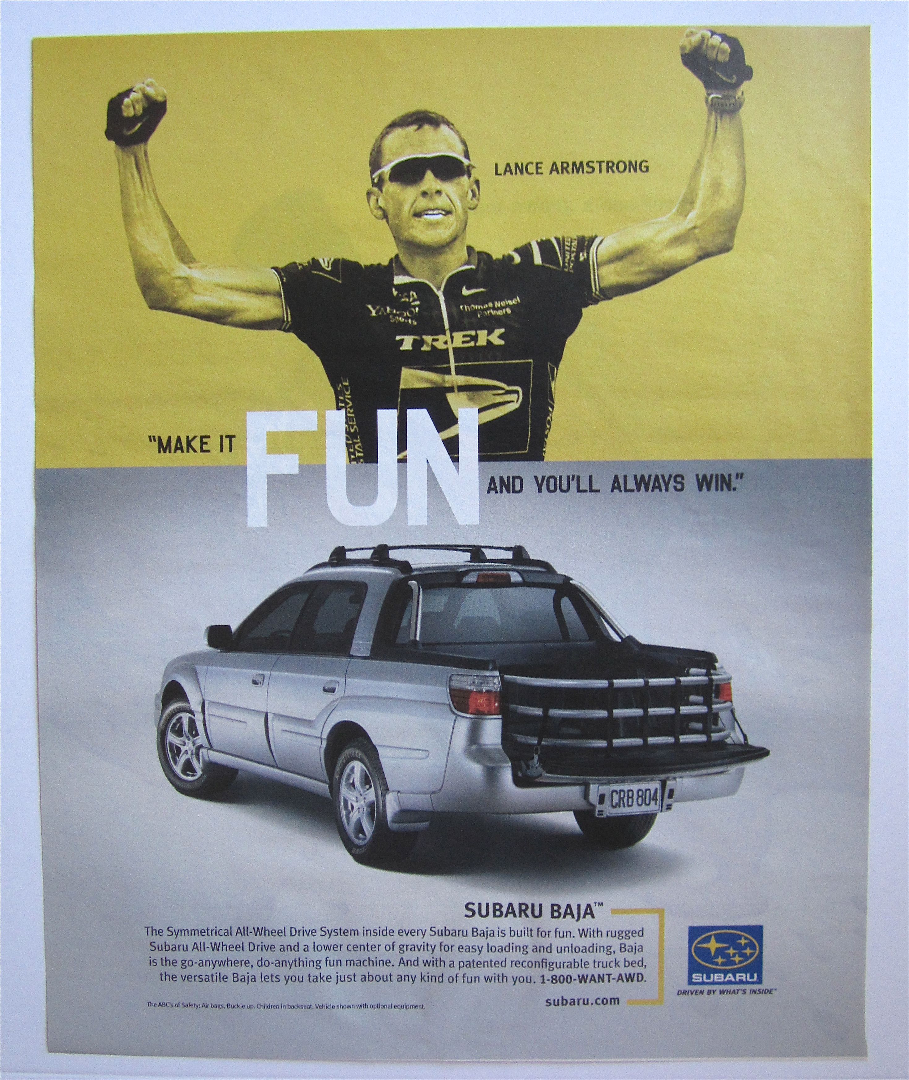 2003 Subaru Baja with Lance Armstrong