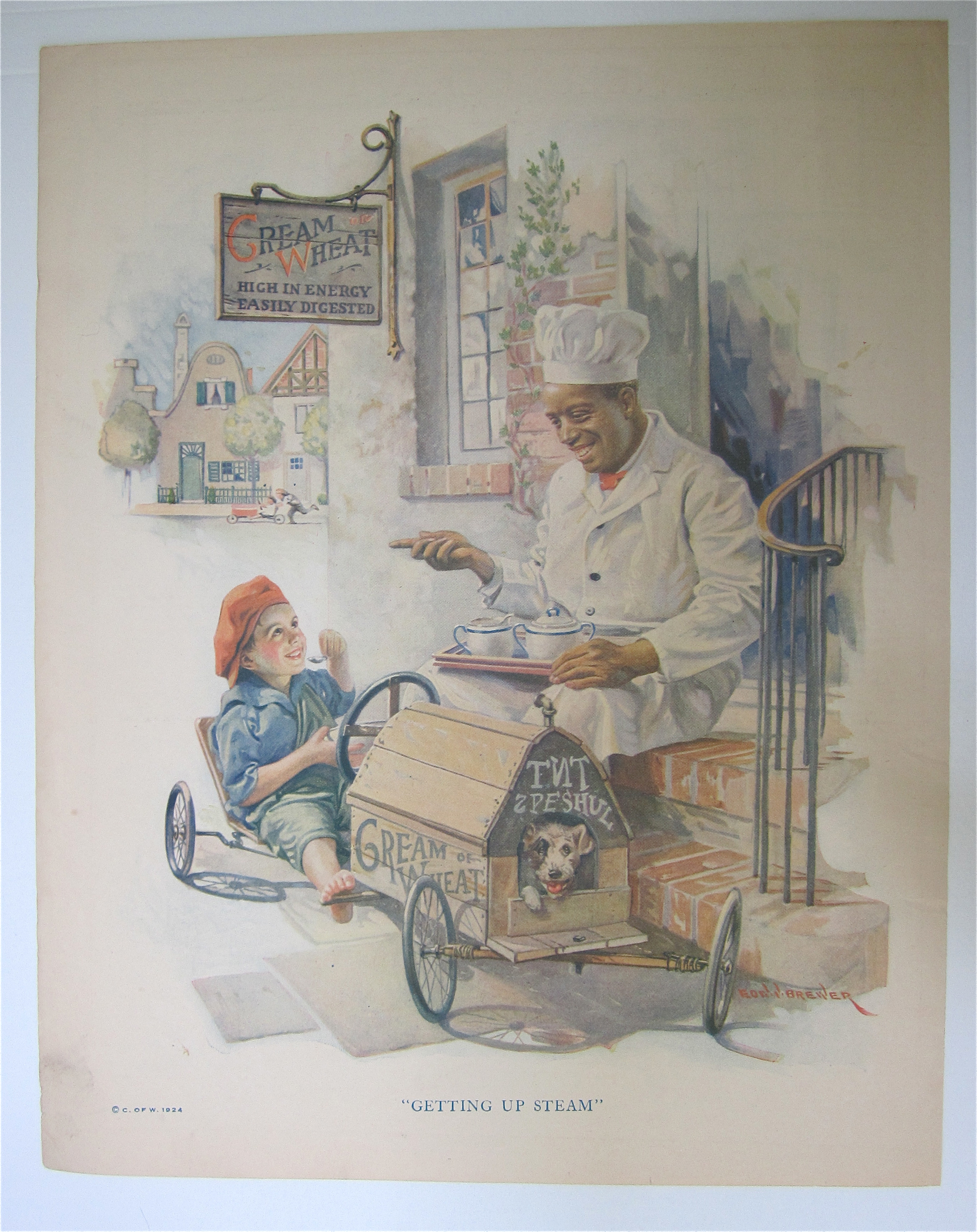 1924 Cream Of Wheat Cereal with Child In Go Cart
