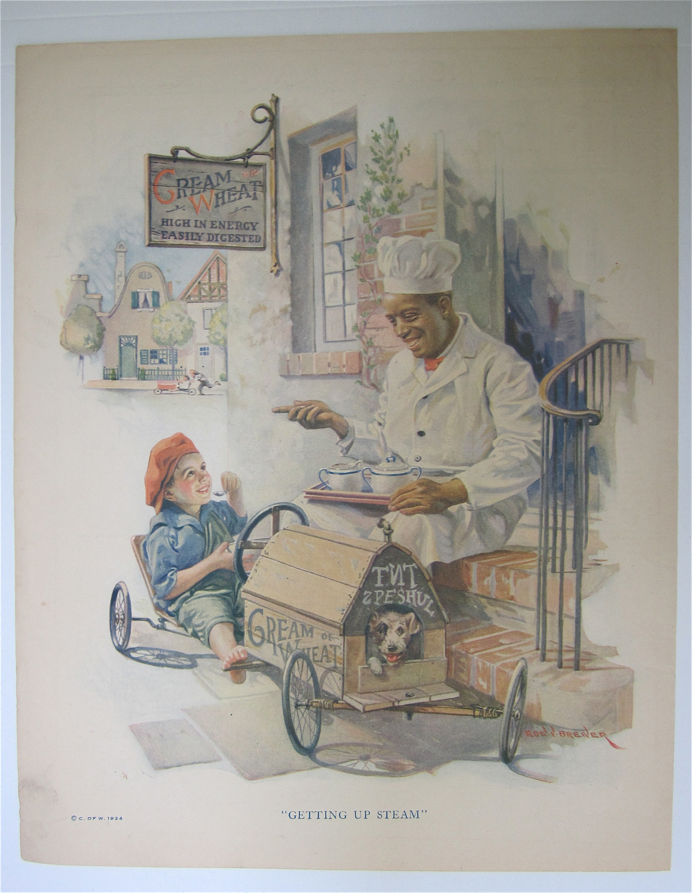 1924 Cream Of Wheat Cereal with Child In Go Cart