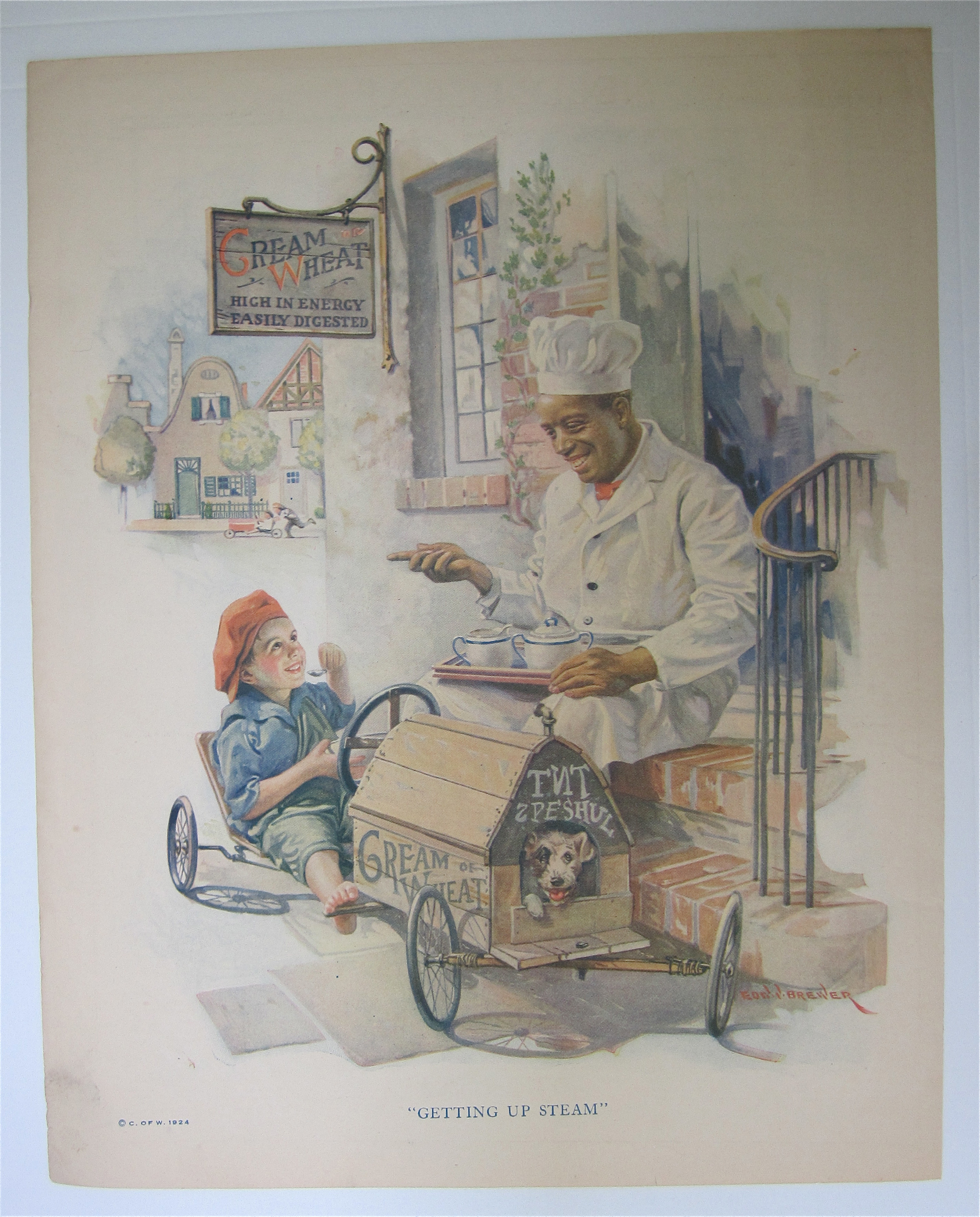 1924 Cream Of Wheat Cereal with Child In Go Cart