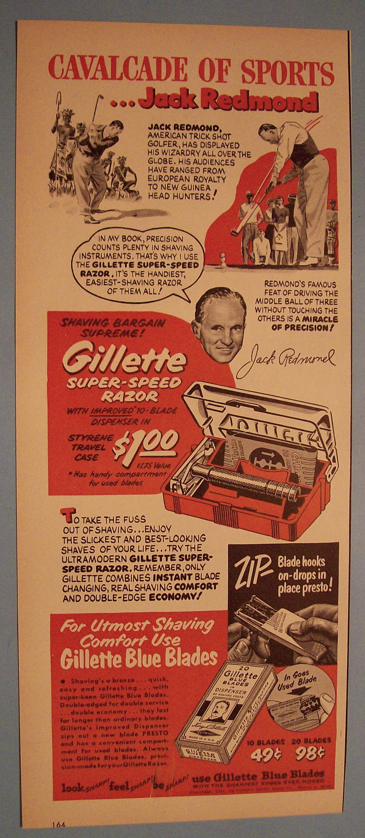 Vintage Ad: 1951 Gillette Razor w/ Jack Redmond