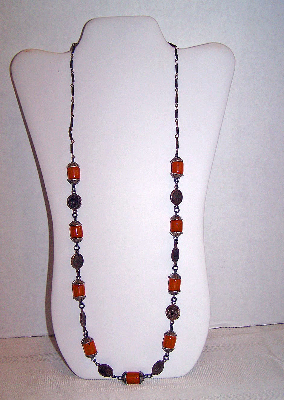 Pink Glass Cylinders Necklace with Republica Di Marini