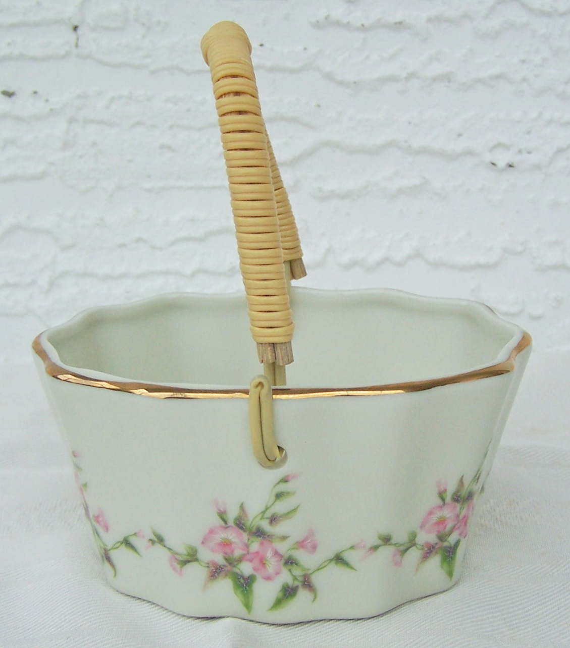 Russ Berrie & Co. Porceclain Handled Basket