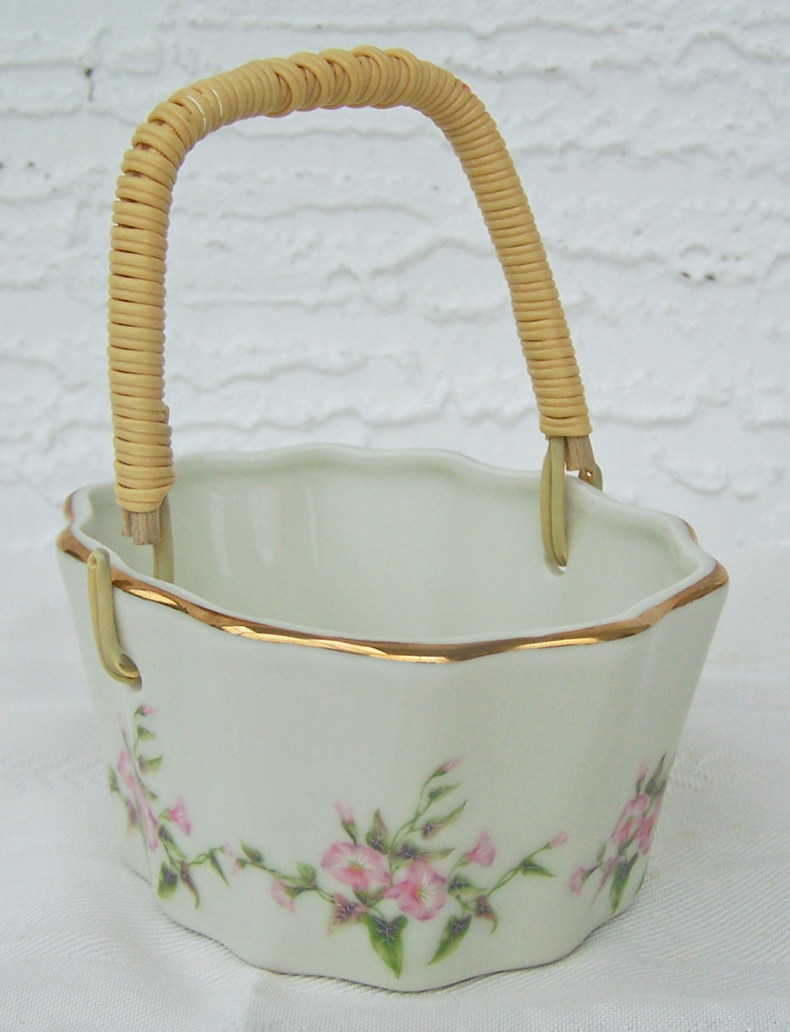Russ Berrie & Co. Porceclain Handled Basket