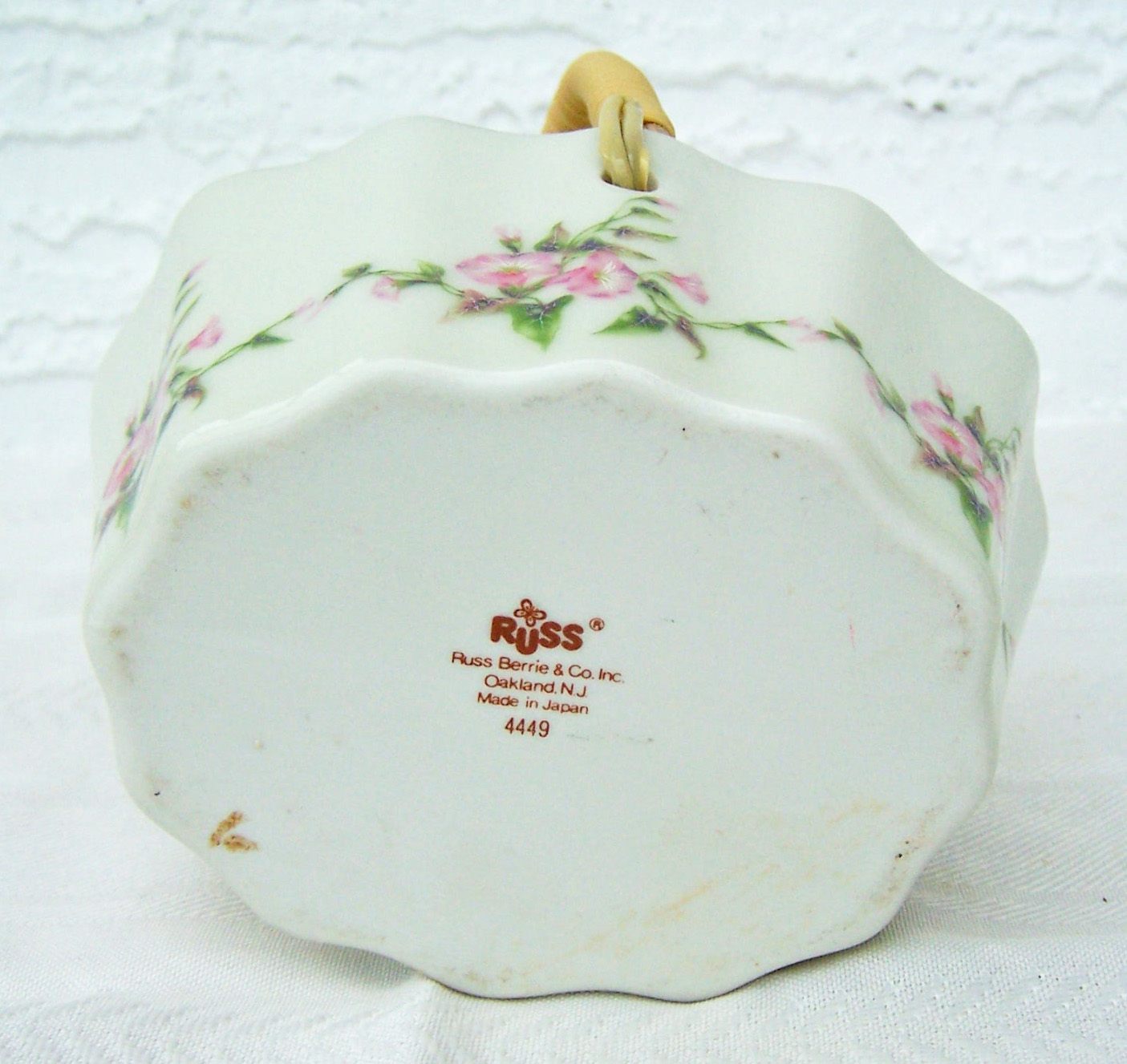 Russ Berrie & Co. Porceclain Handled Basket