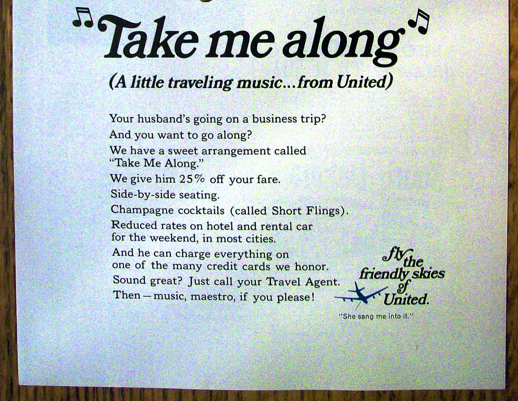 Vintage Ad: 1968 United Air Lines Traveling Music