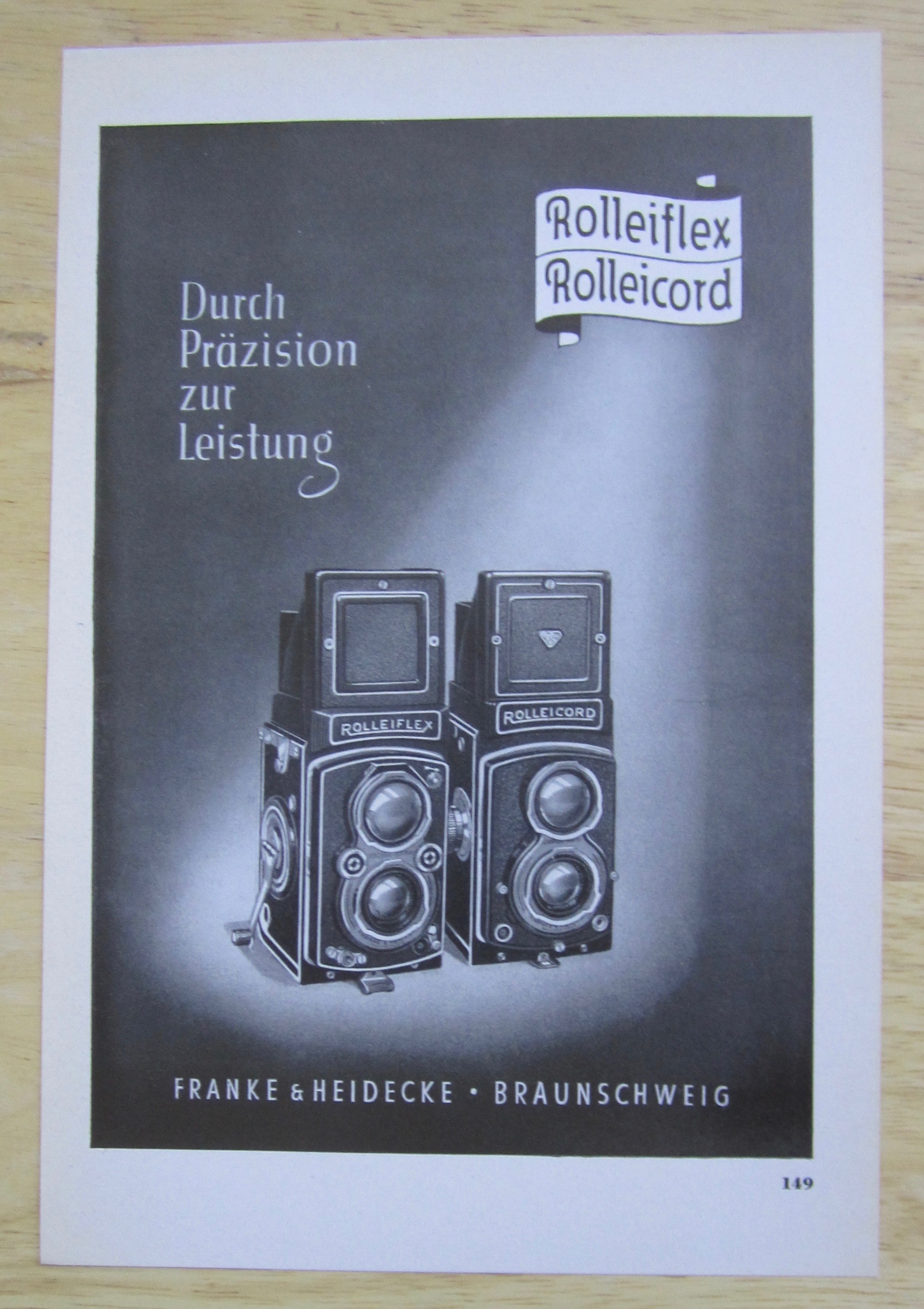 1952 Rolleiflex/Rolleicord Camera with the Camera