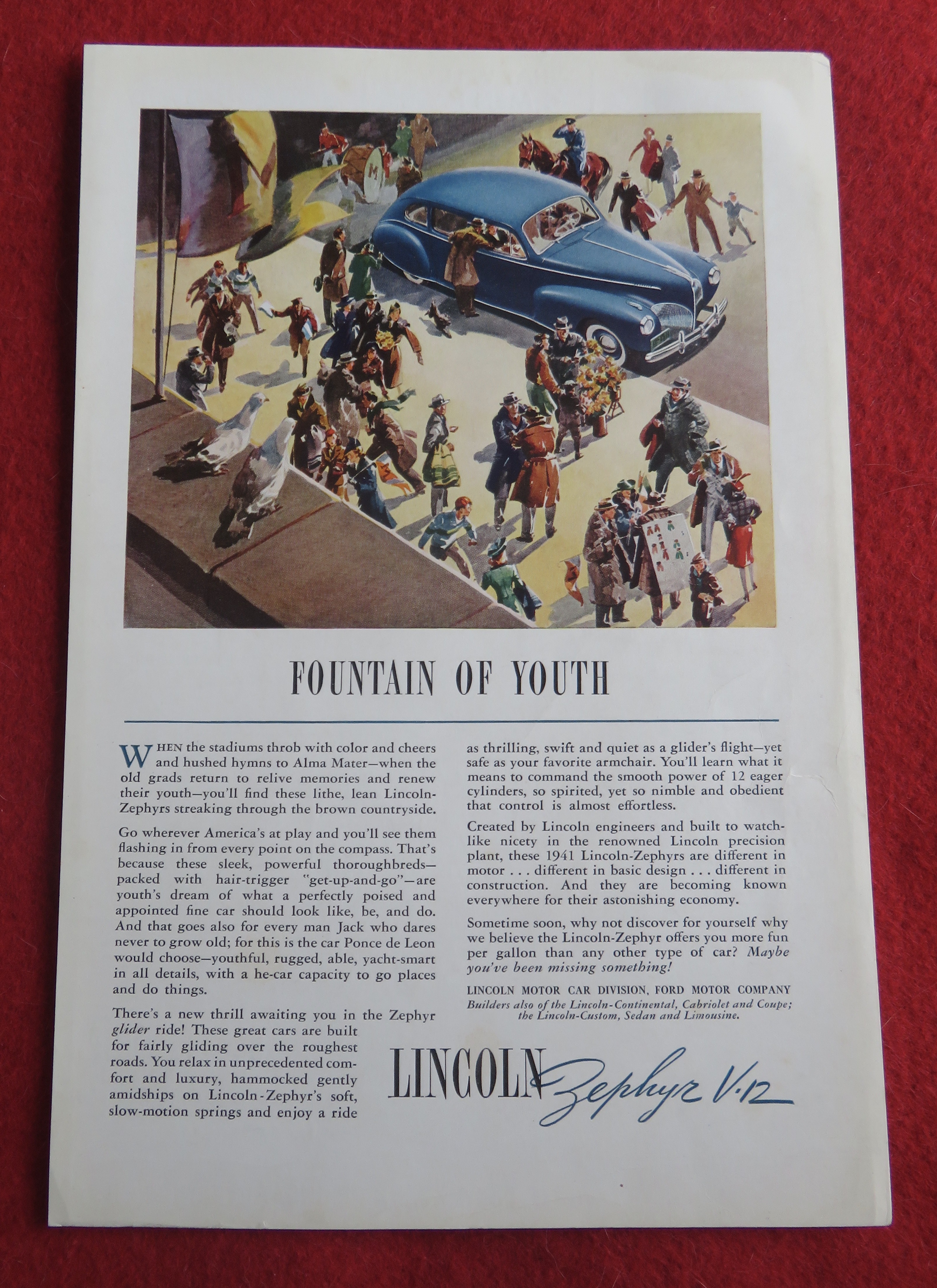 1940 Lincoln Zephyr with the Fountain of Youth