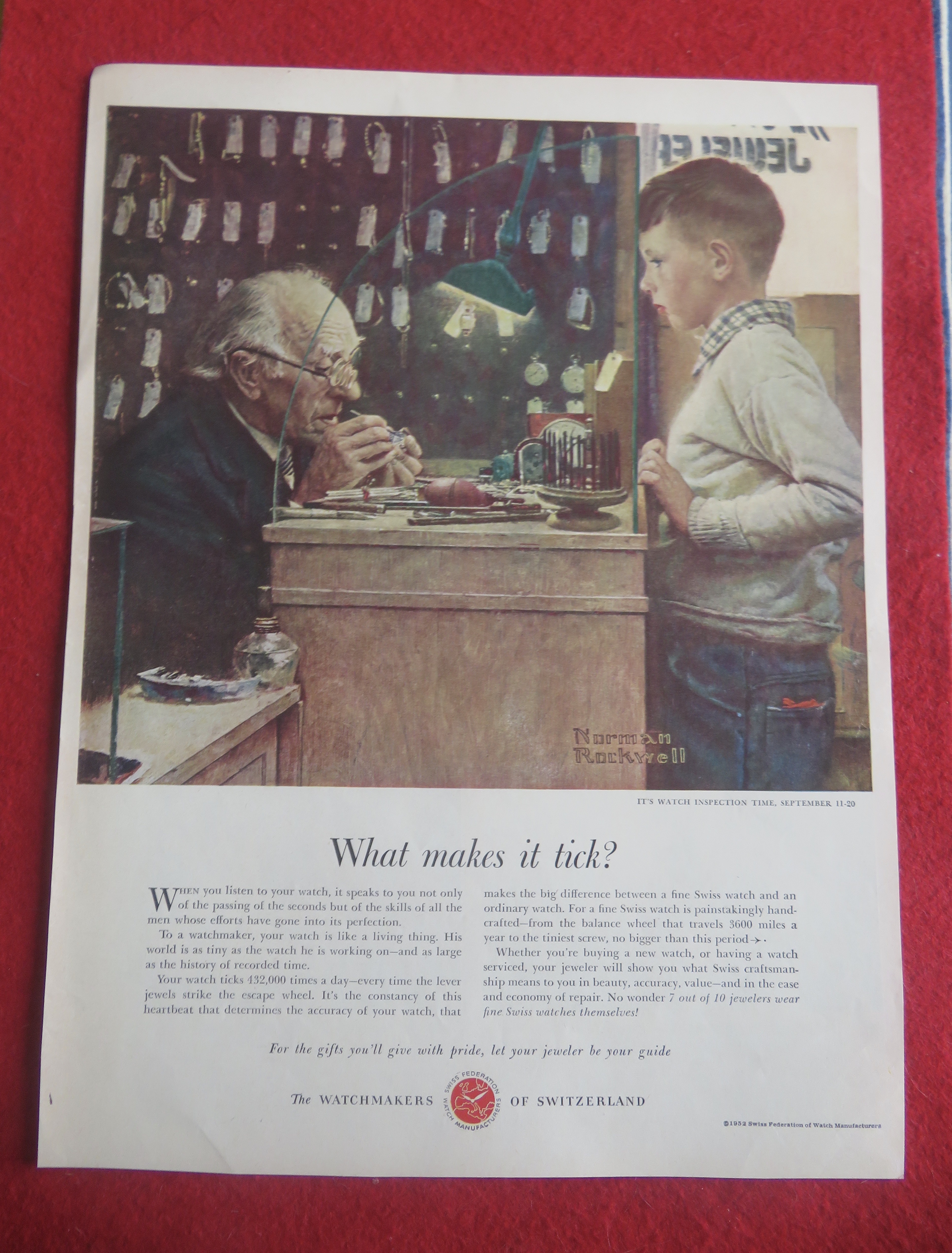1952 Watchmakers Of Switzerland By Norman Rockwell