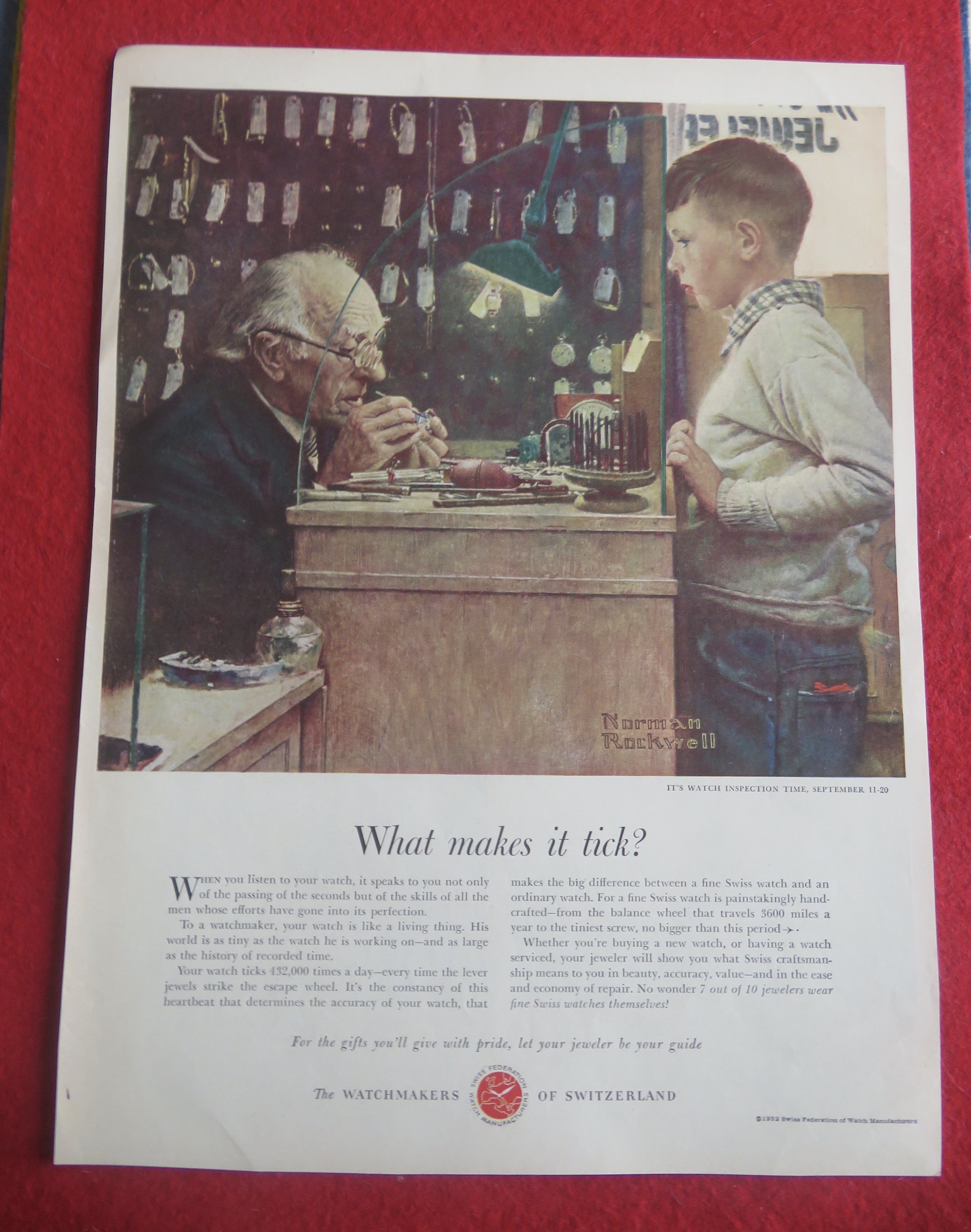 1952 Watchmakers Of Switzerland By Norman Rockwell