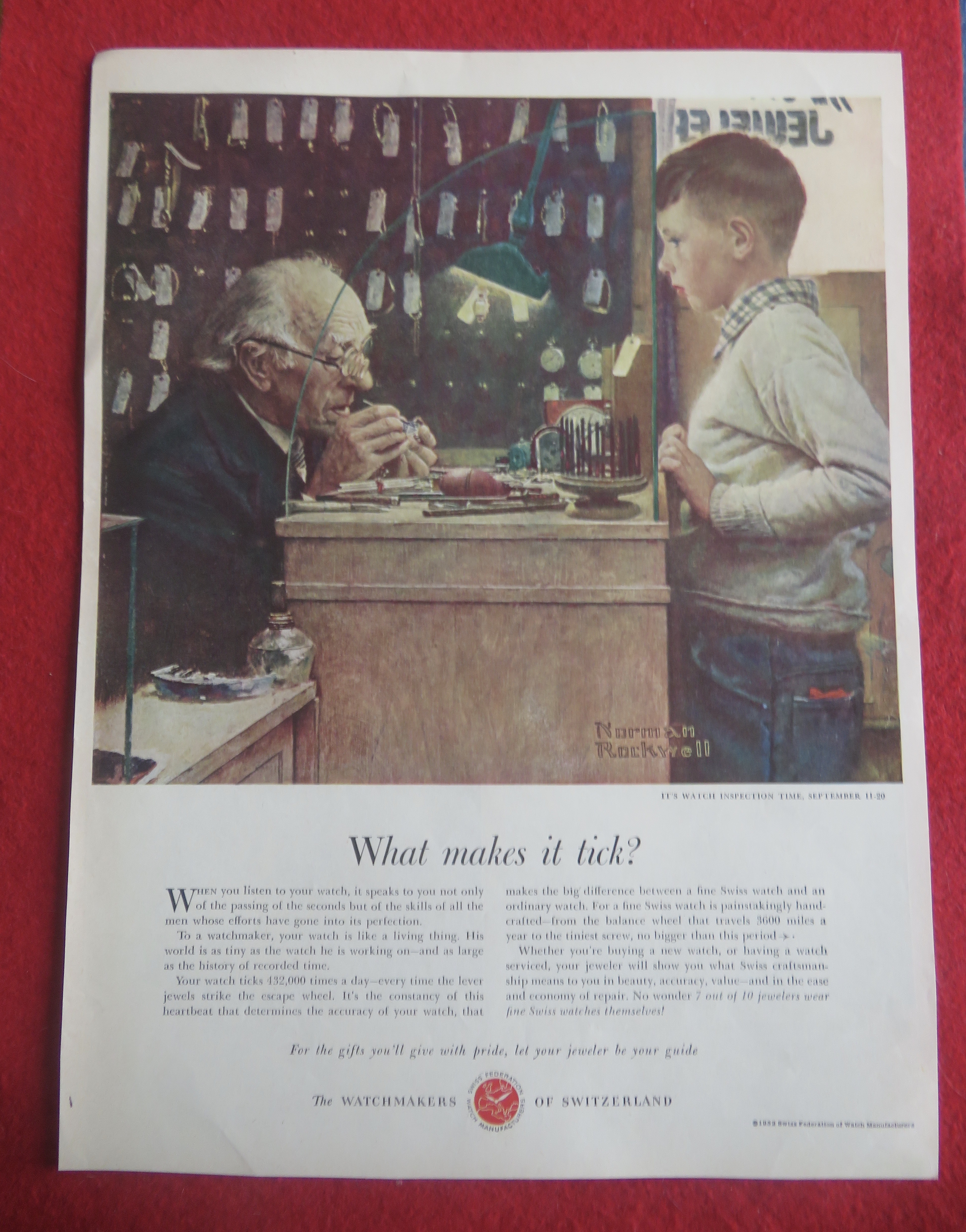1952 Watchmakers Of Switzerland By Norman Rockwell