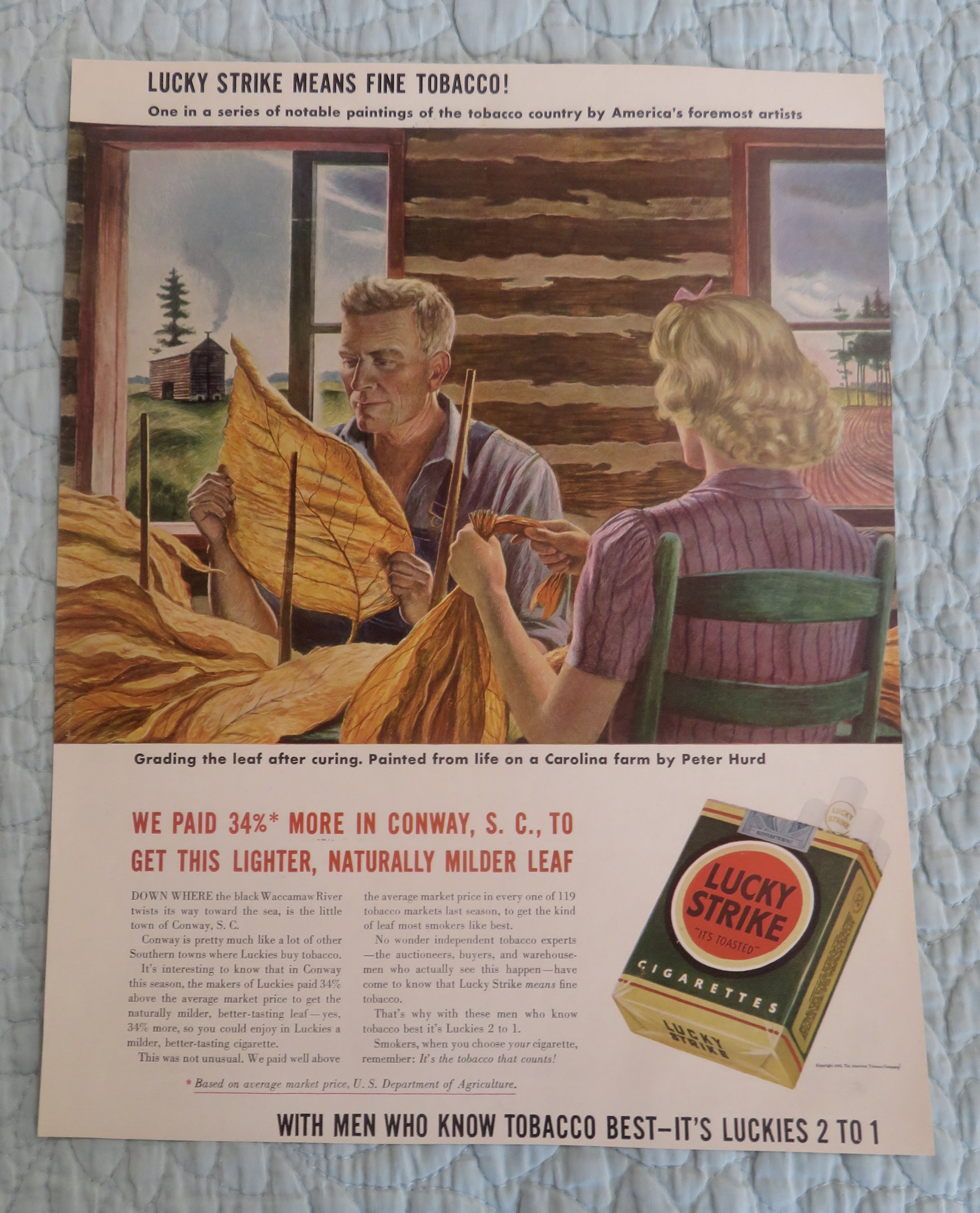 1942 Lucky Strike Cigarette By Peter Hurd