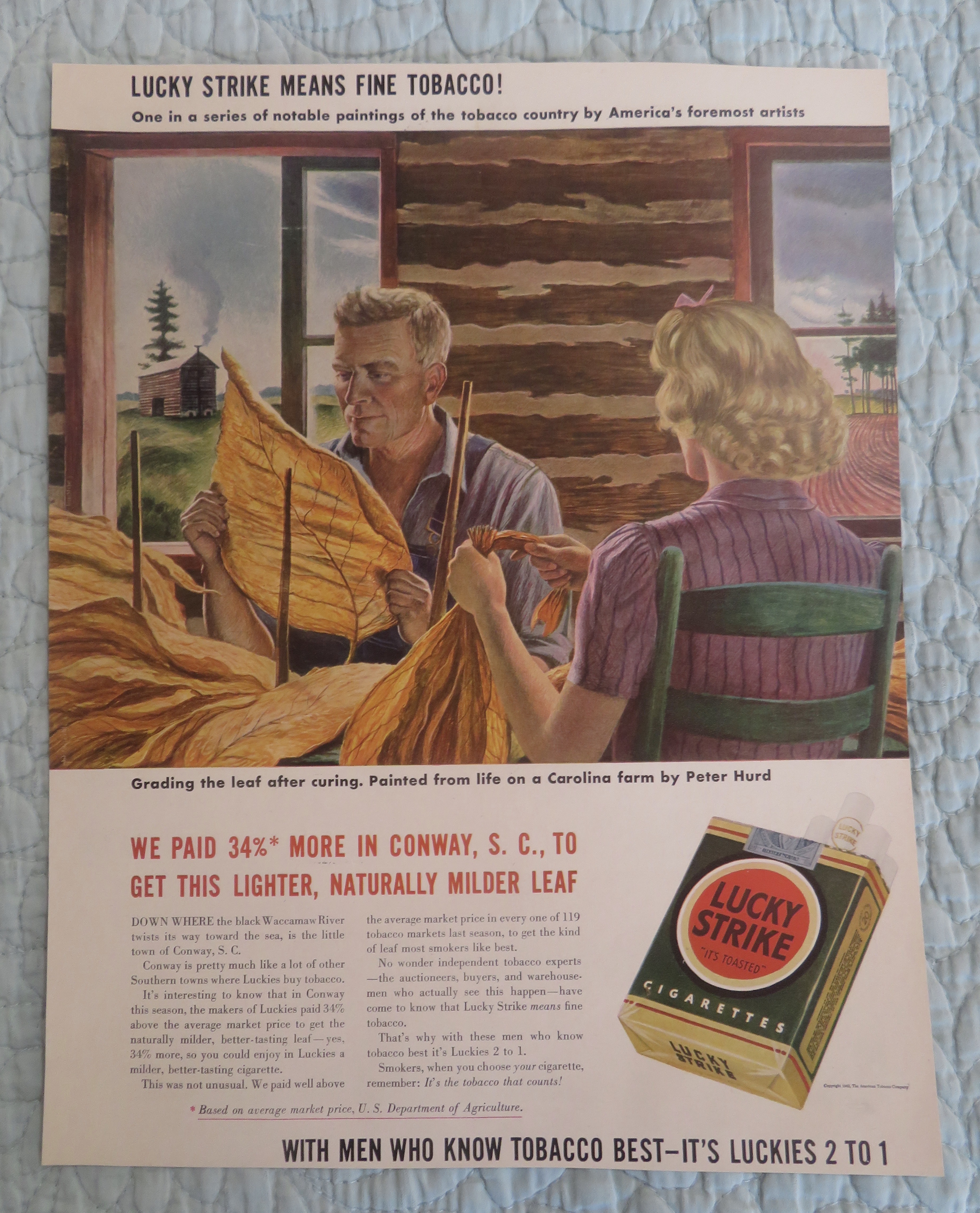 1942 Lucky Strike Cigarette By Peter Hurd