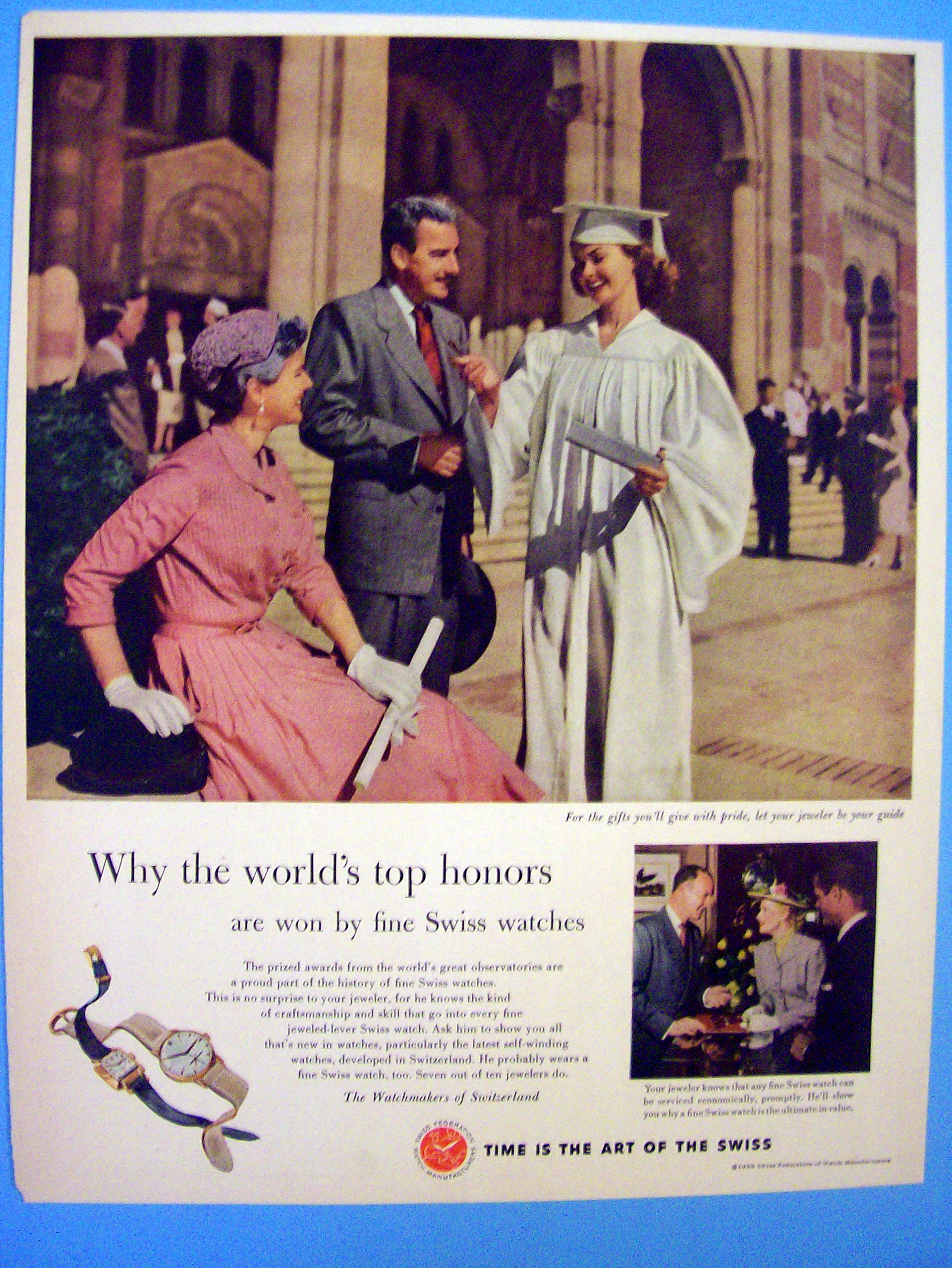 1953 Swiss Watches with Girl Graduating
