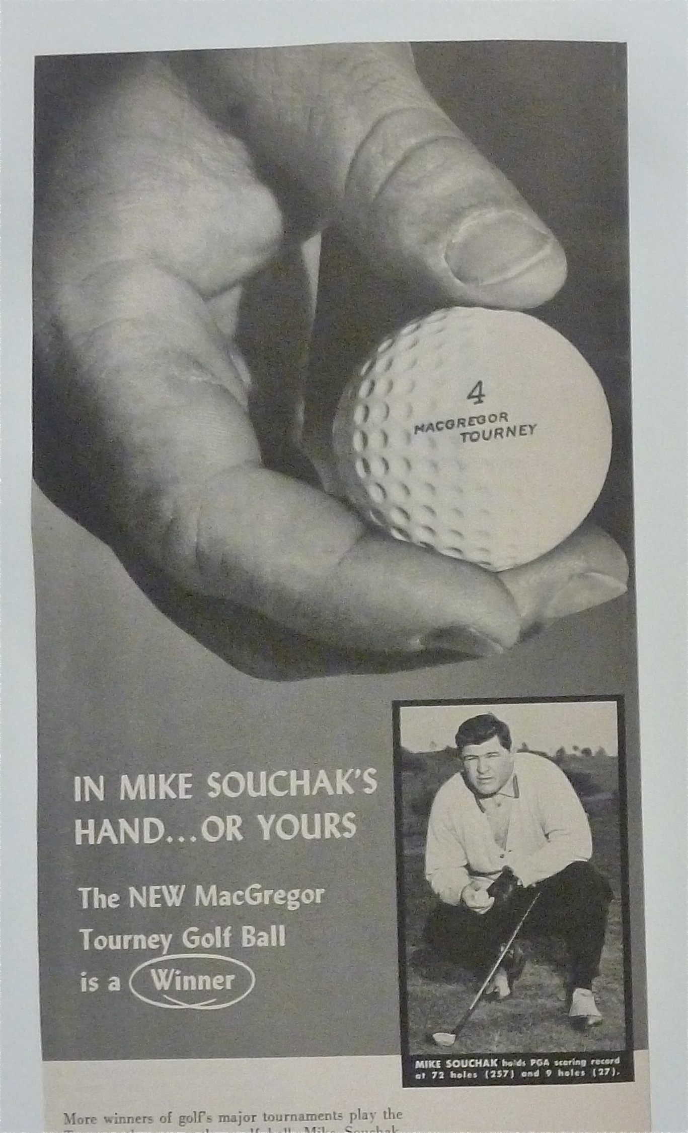 1957 MacGregor Tourney Golf Ball with Mike Souchak