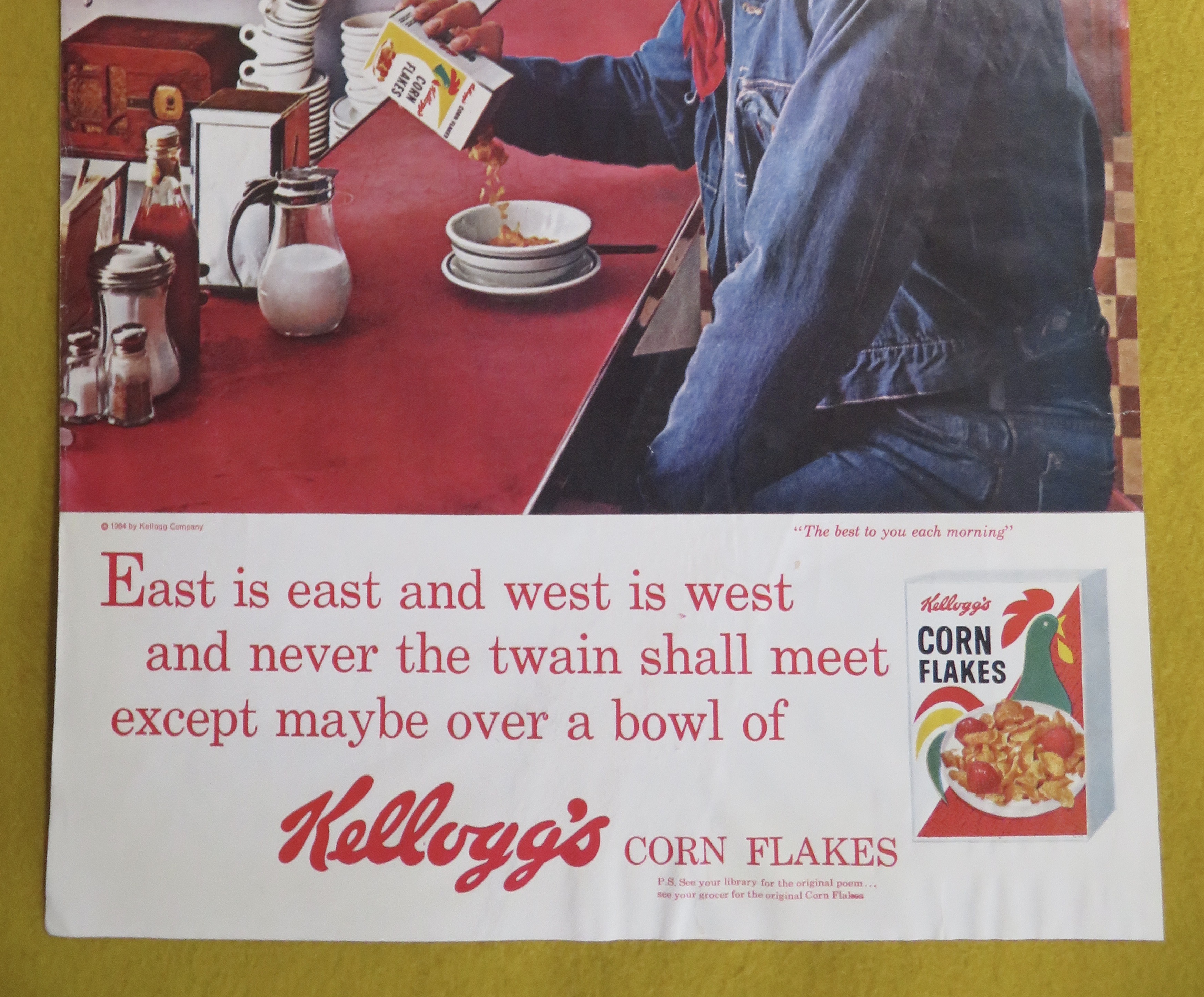 1964 Kellogg's Corn Flakes with Cowboy Pouring Cereal