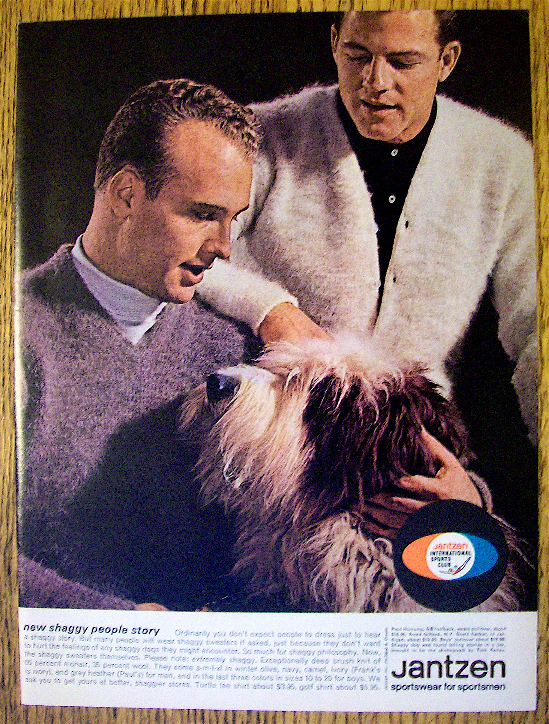 1963 Jantzen with Frank Gifford and Paul Hornung