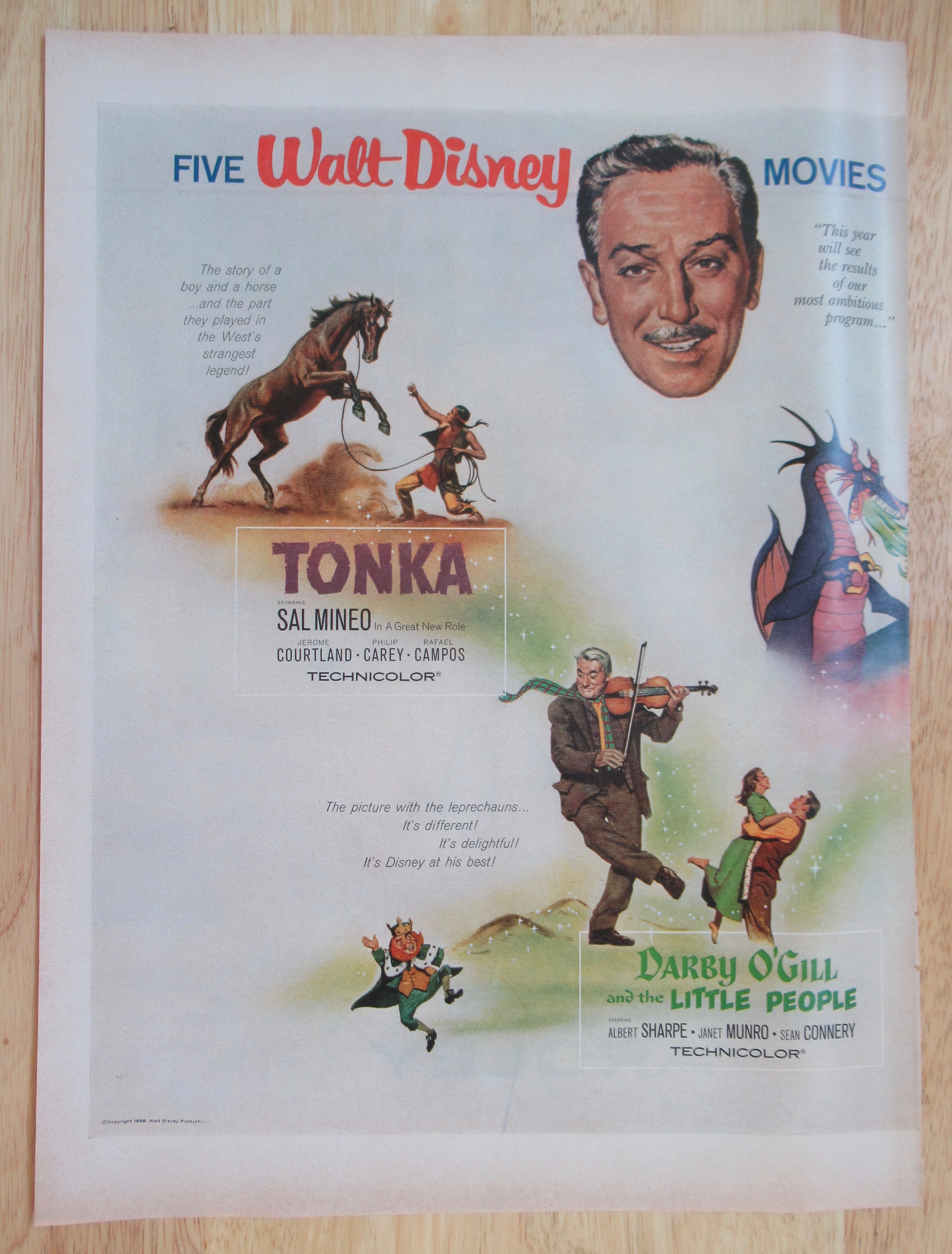 1958 Walt Disney's Five Movies with Tonka, Darby O'Gill