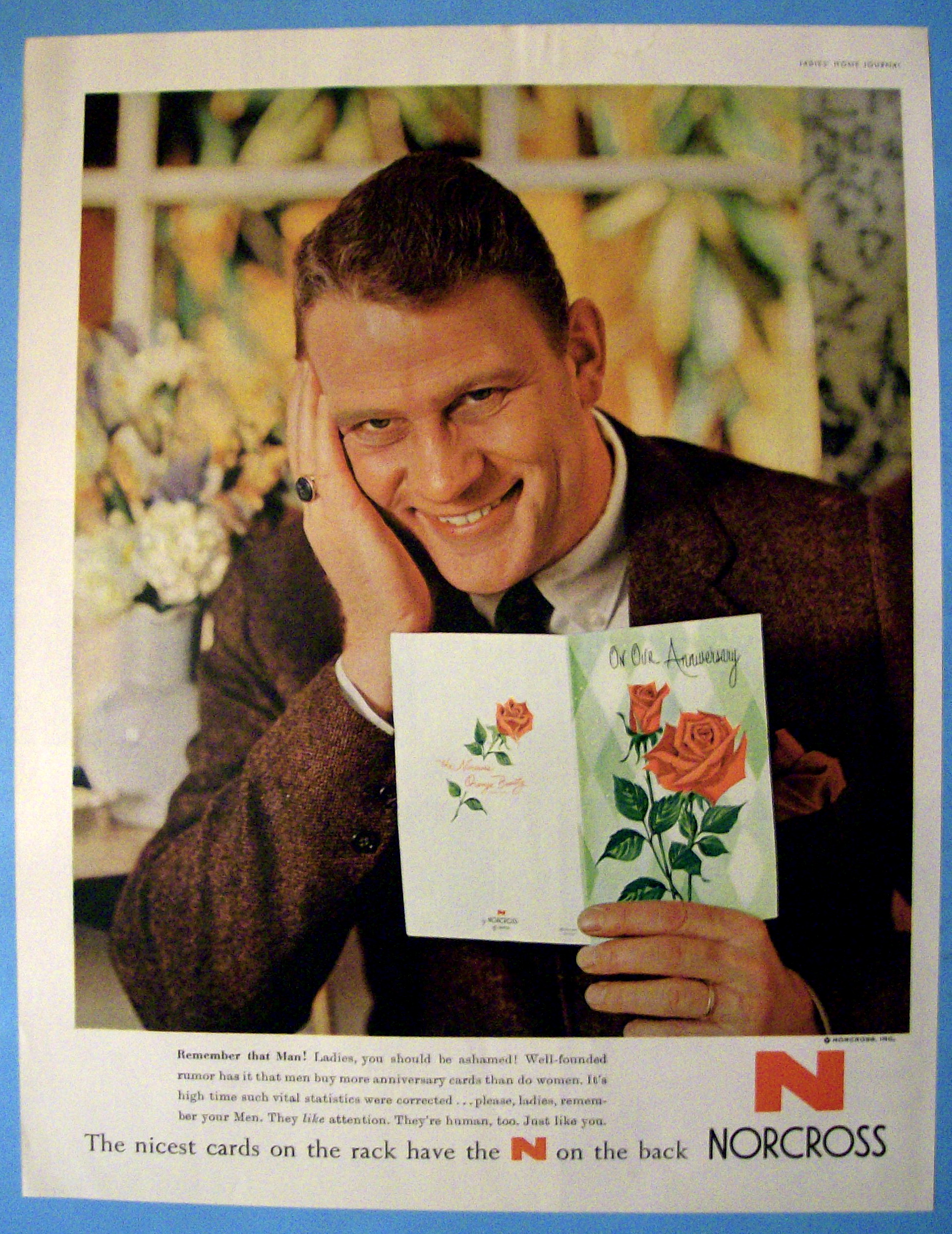 1959 Norcross Anniversary Cards with Man Smiling