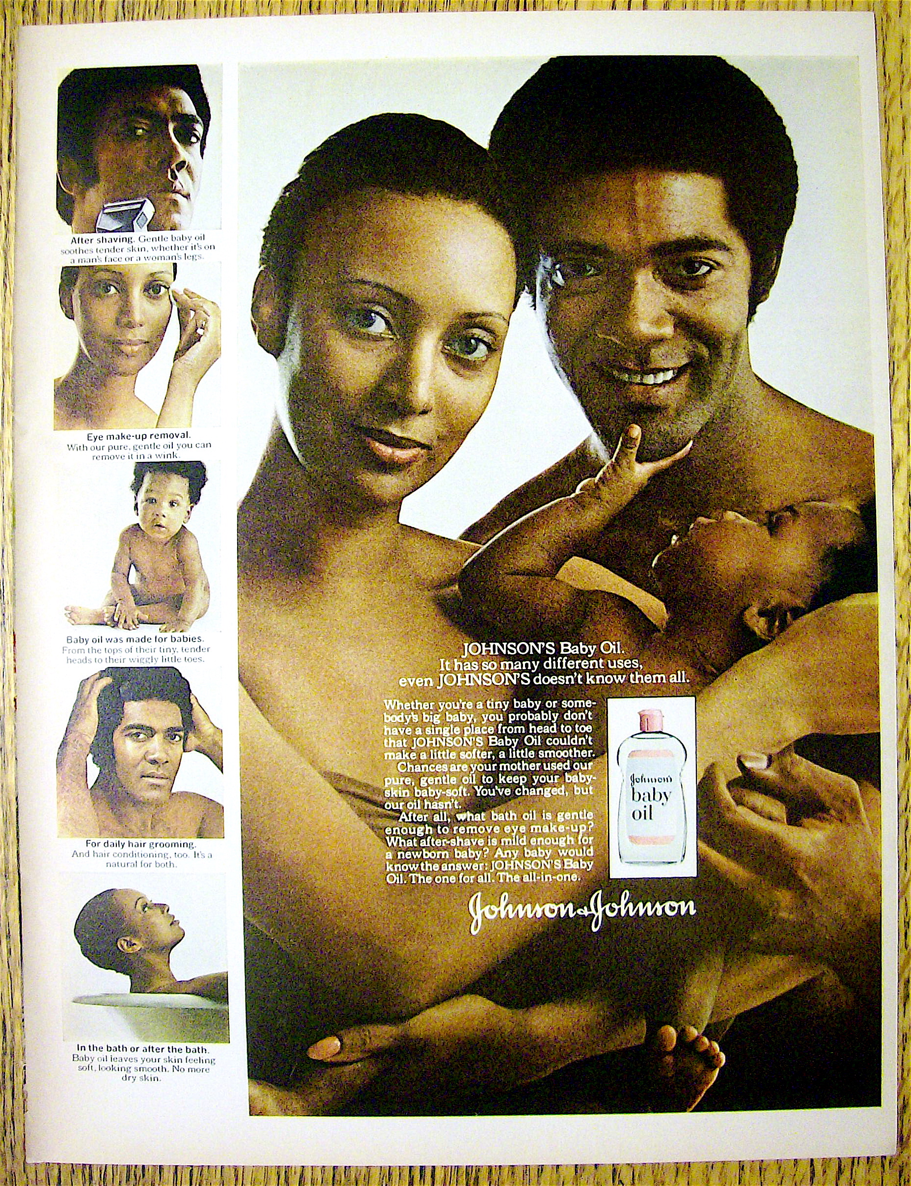 1975 Johnson's Baby Oil with Happy Family