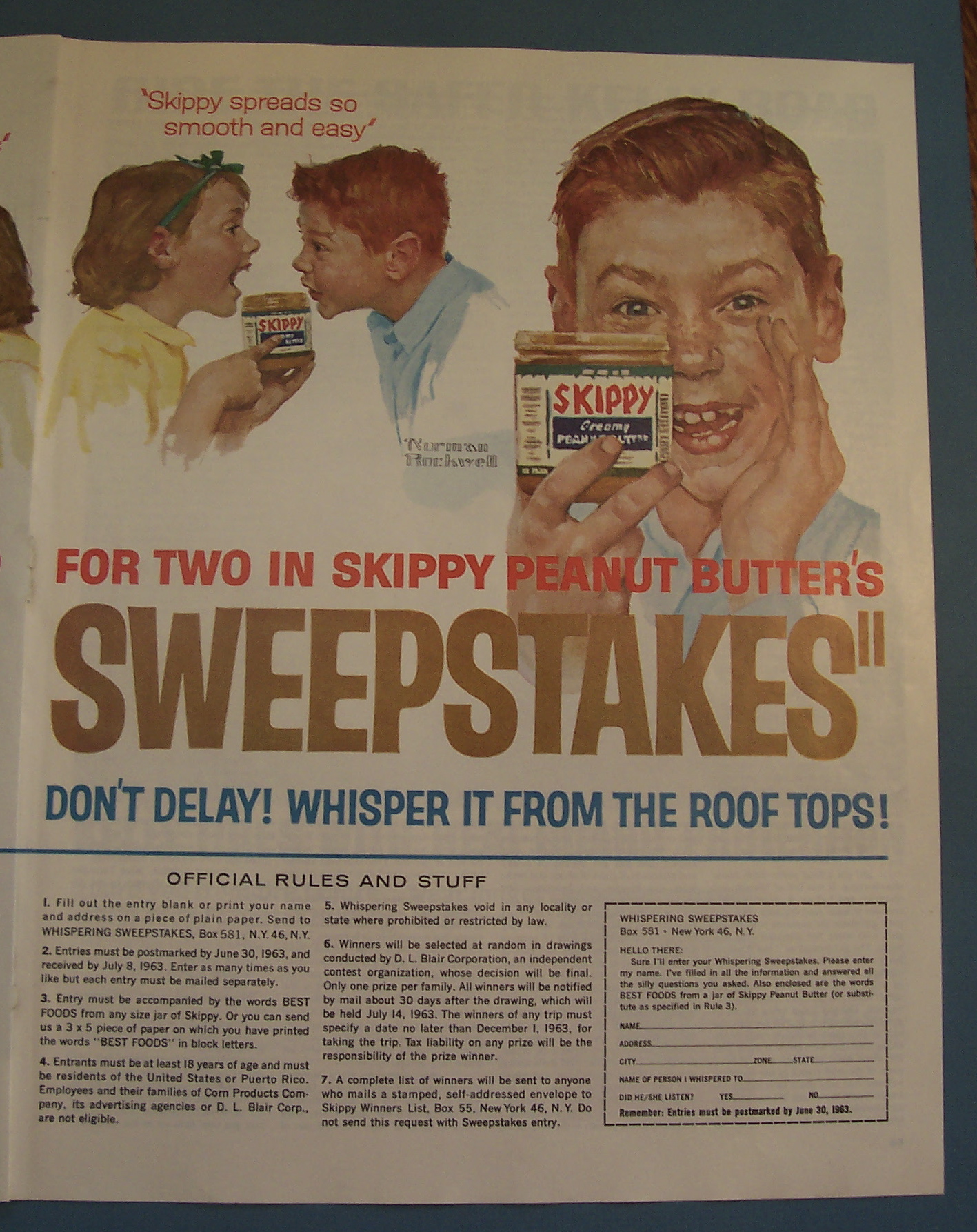 1963 Skippy Peanut Butter w/People By Norman Rockwell