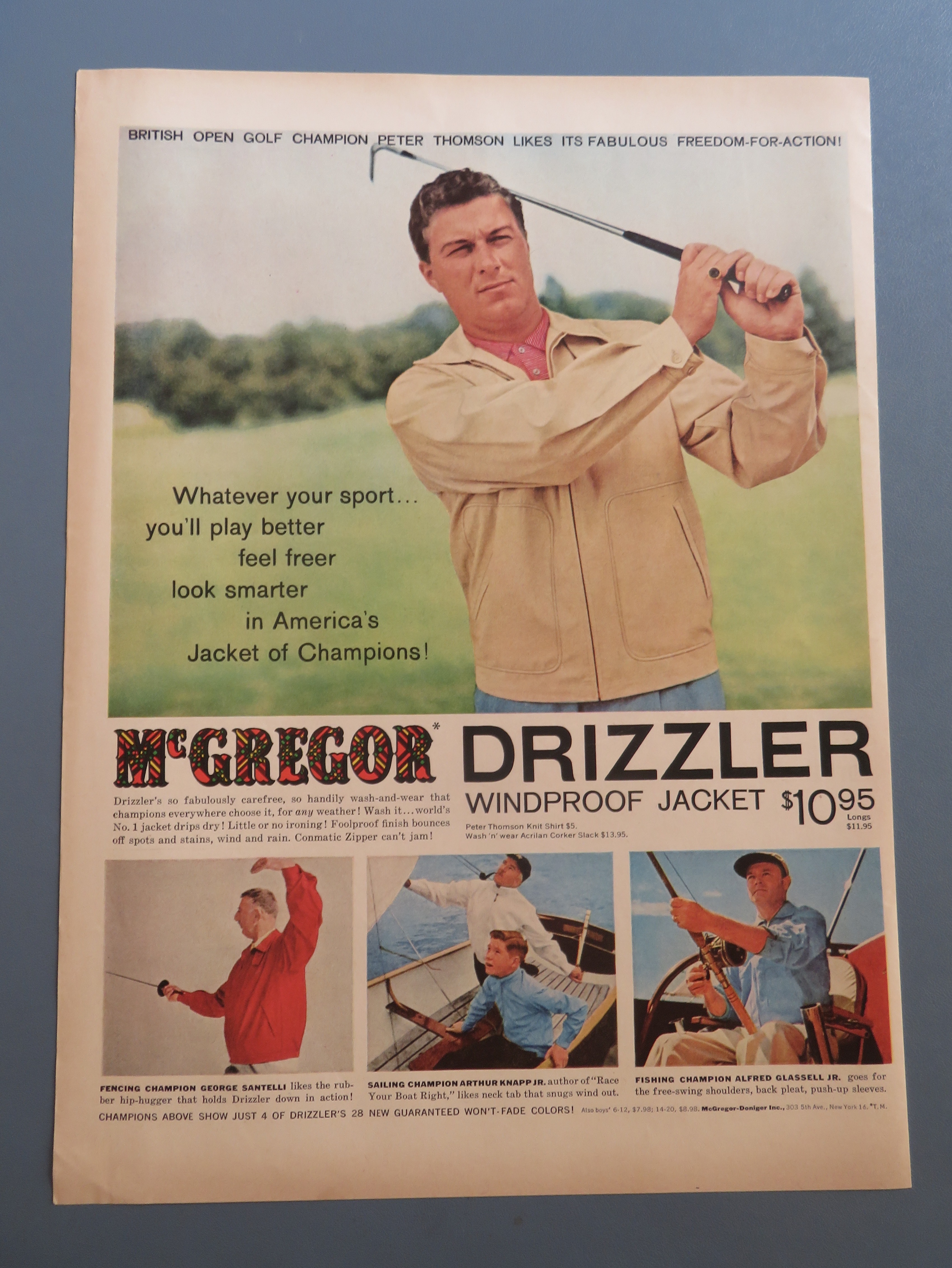 1957 McGregor Drizzler Jacket with Peter Thomson