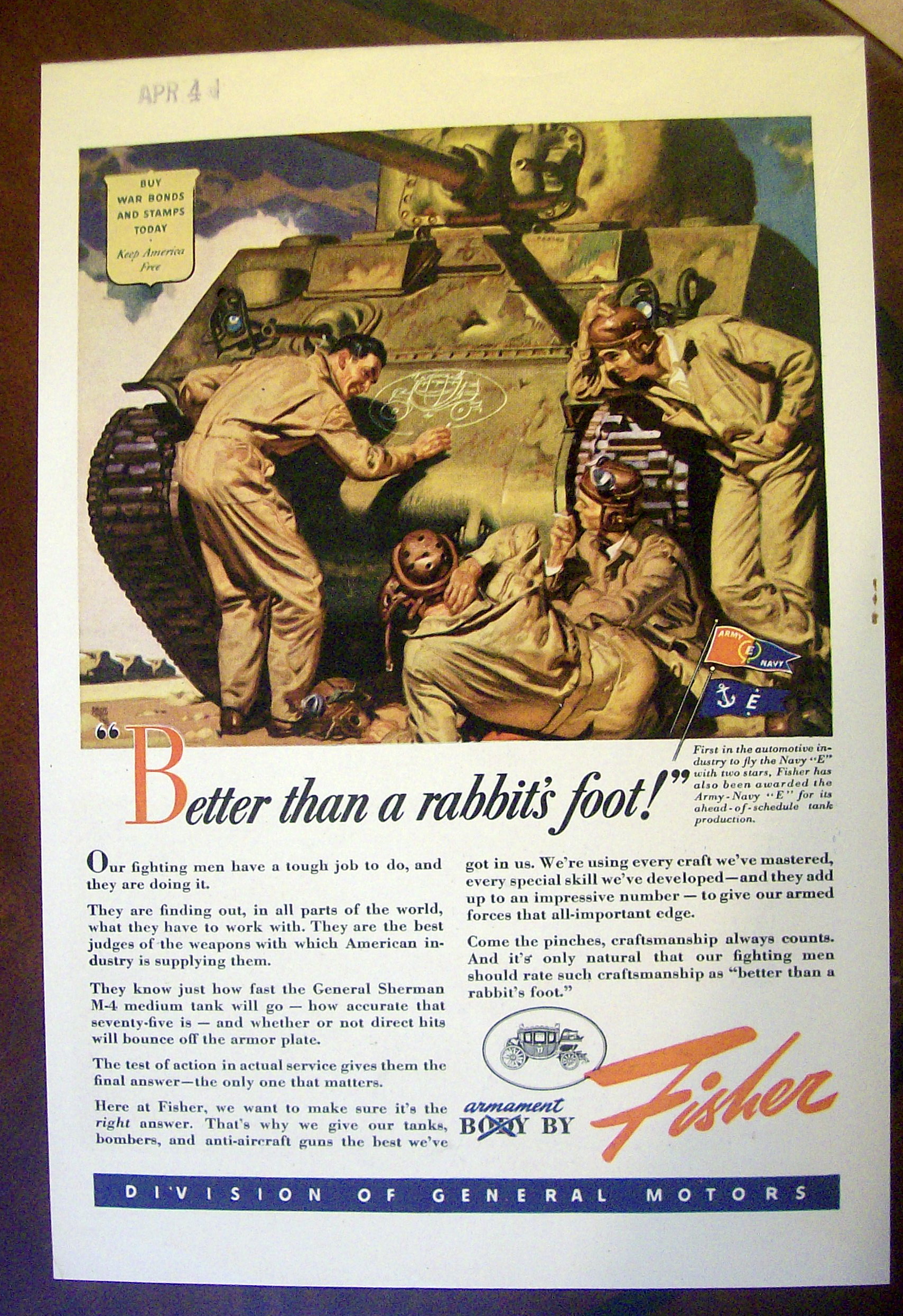 1943 Body by Fisher with 3 Soldiers by Tank
