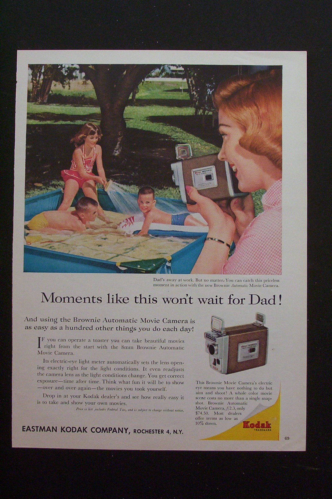 1959 Eastman Kodak Company w/ Mother Filming Children