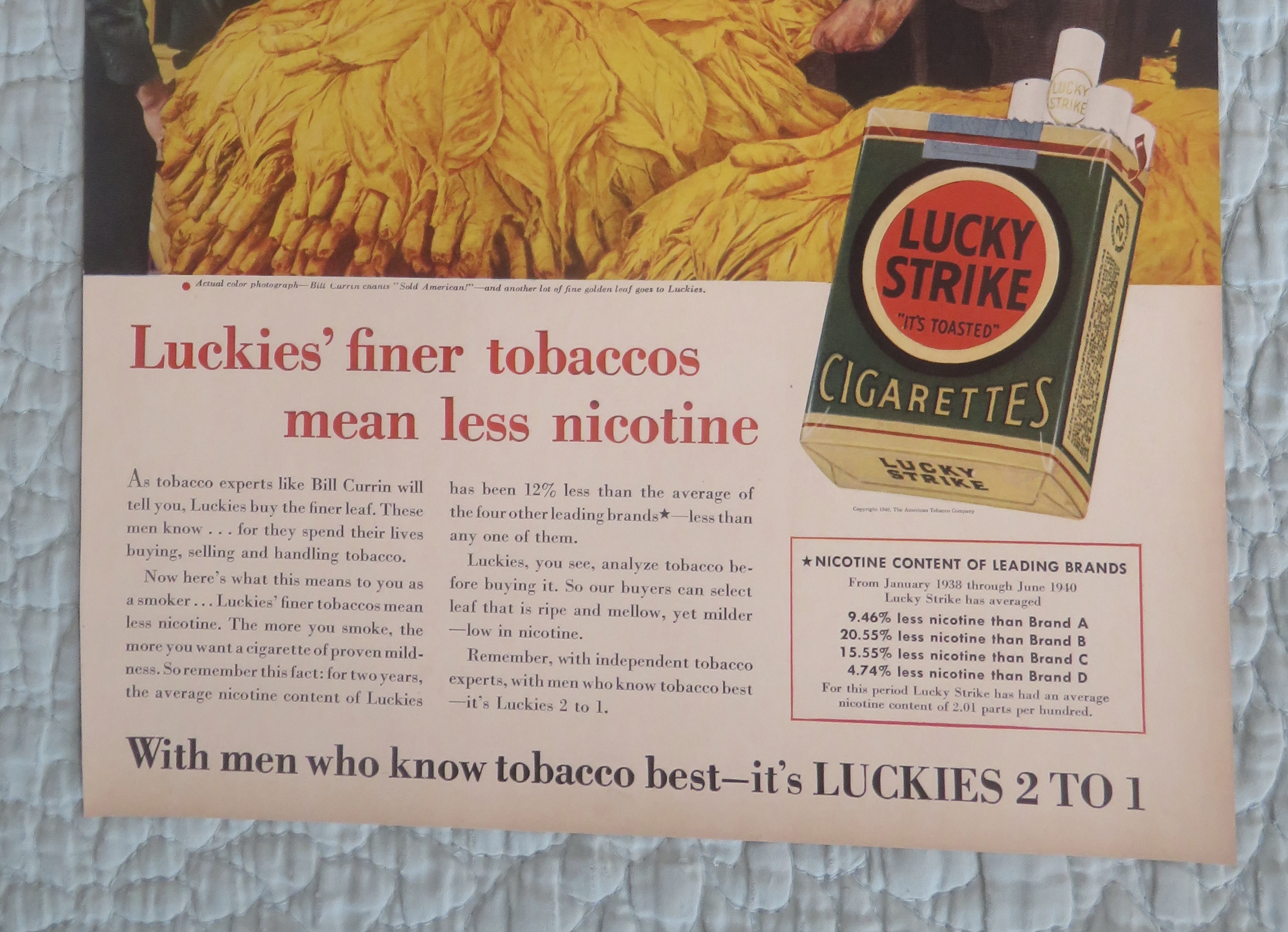 1940 Lucky Strike Cigarettes with Bill Currin