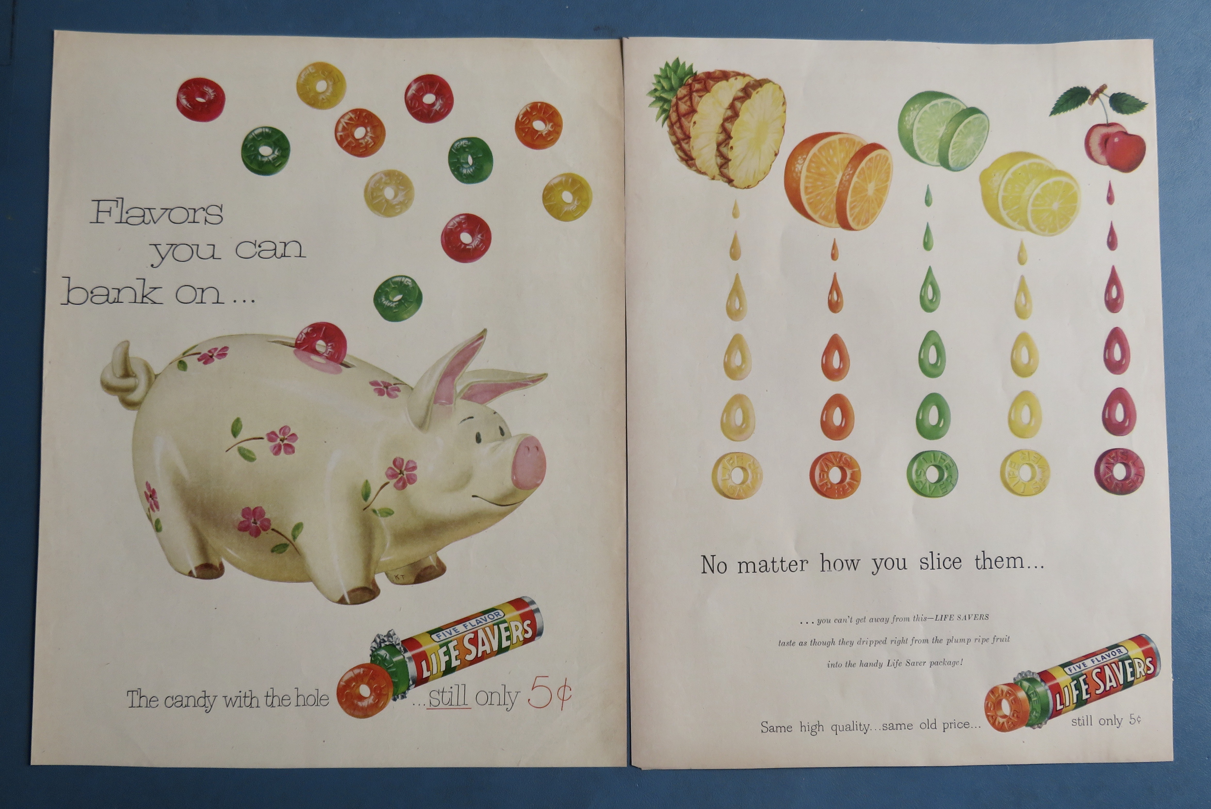 1950's Lifesavers Candy with Piggy Bank & Fruit