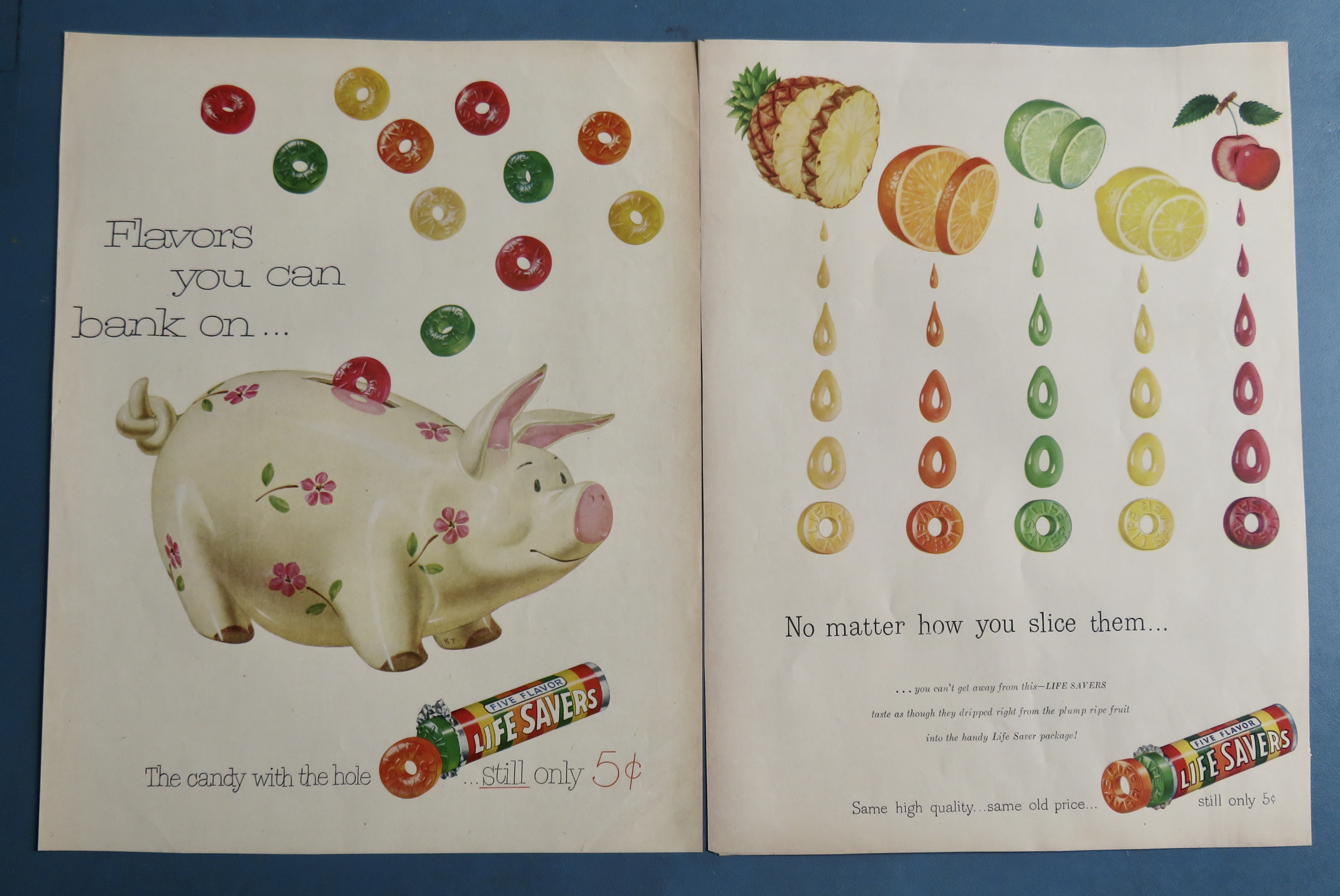 1950's Lifesavers Candy with Piggy Bank & Fruit