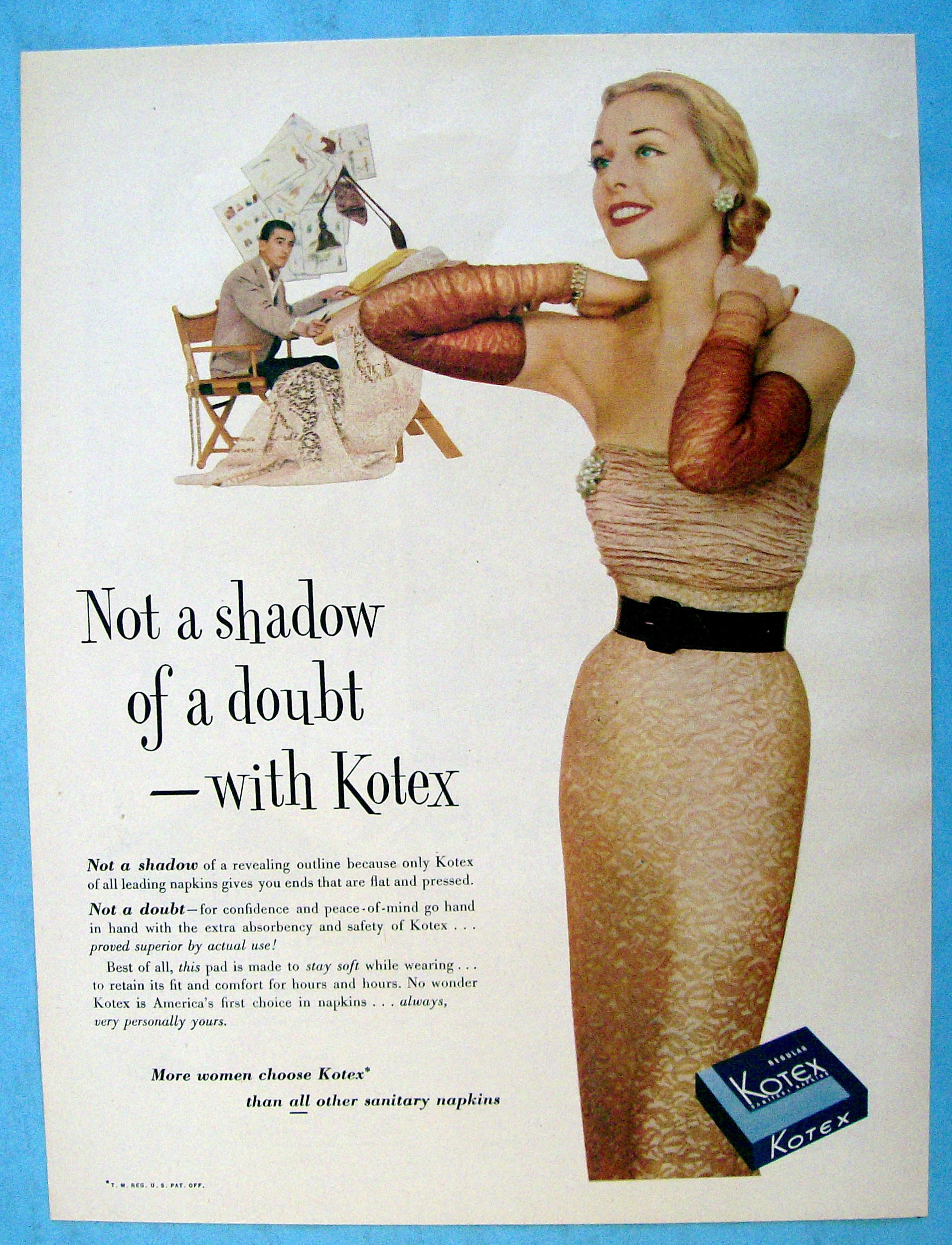 1952 Kotex with Woman in Lovely Dress
