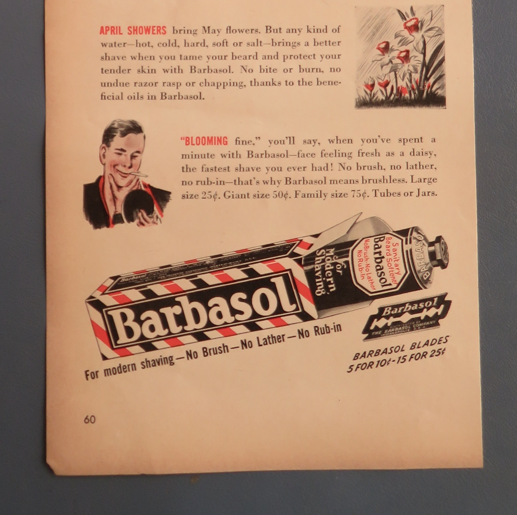 1943 Barbasol with Woman Soldier Holding Sign