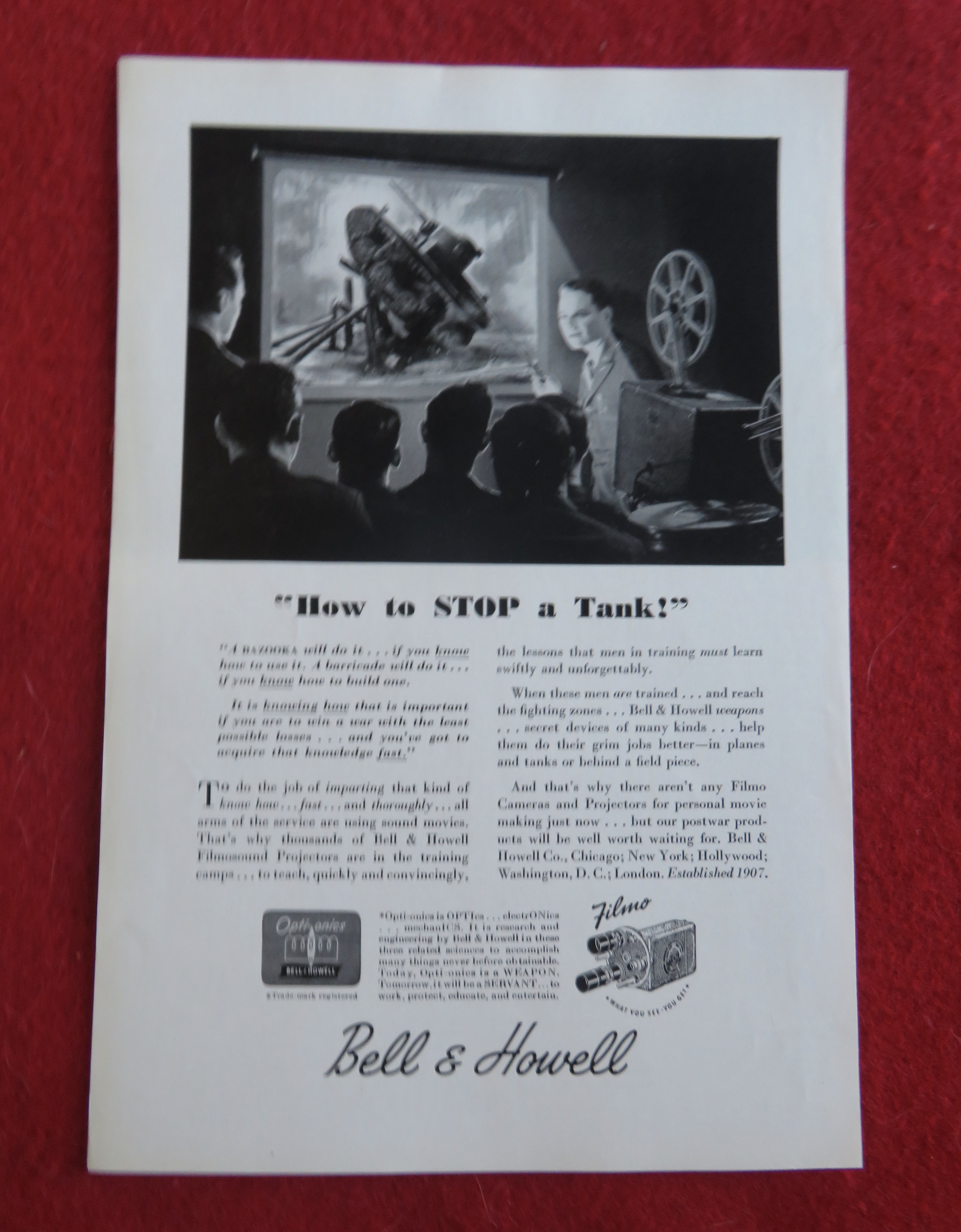1944 Bell & Howell with Soldiers Watching Film