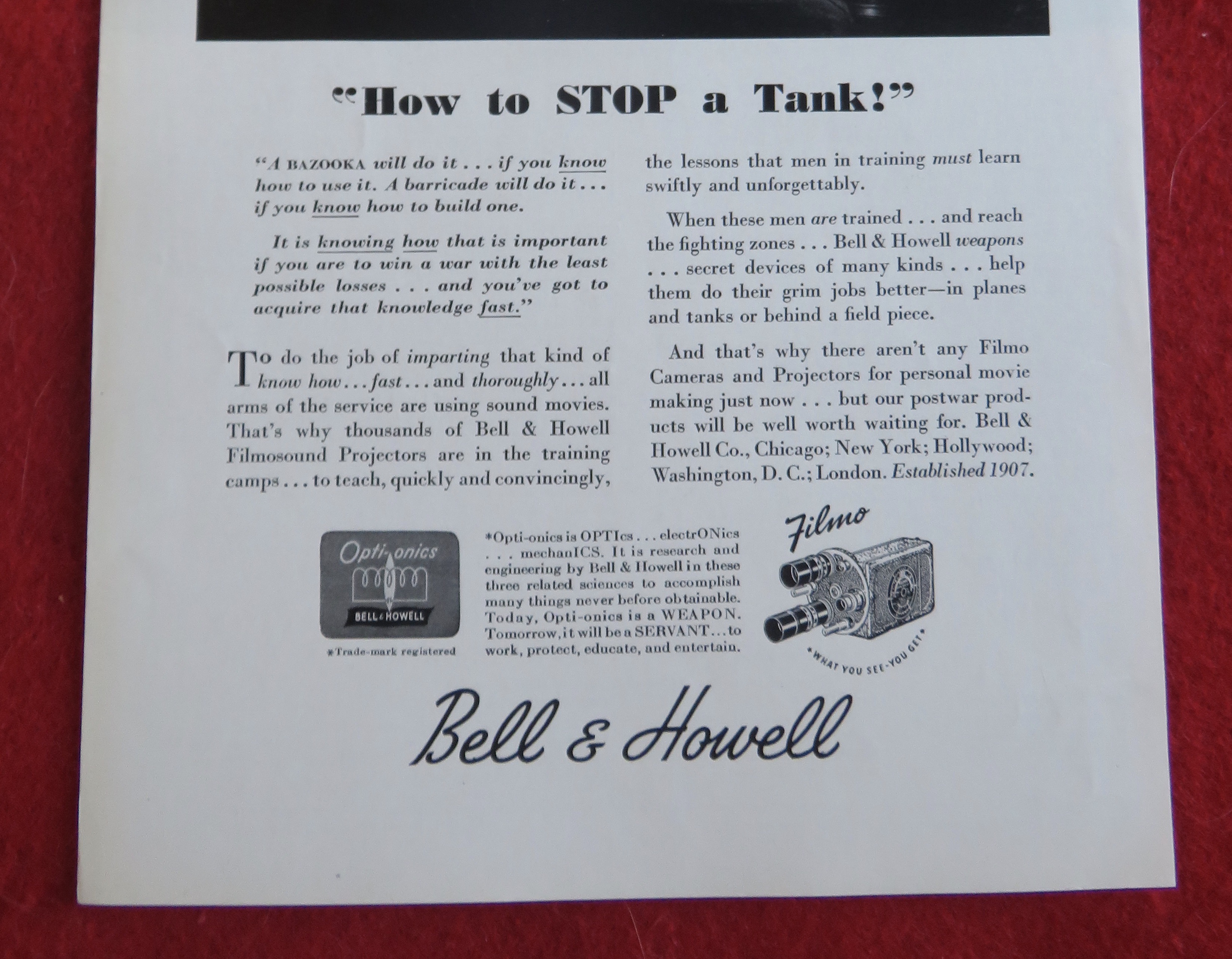 1944 Bell & Howell with Soldiers Watching Film