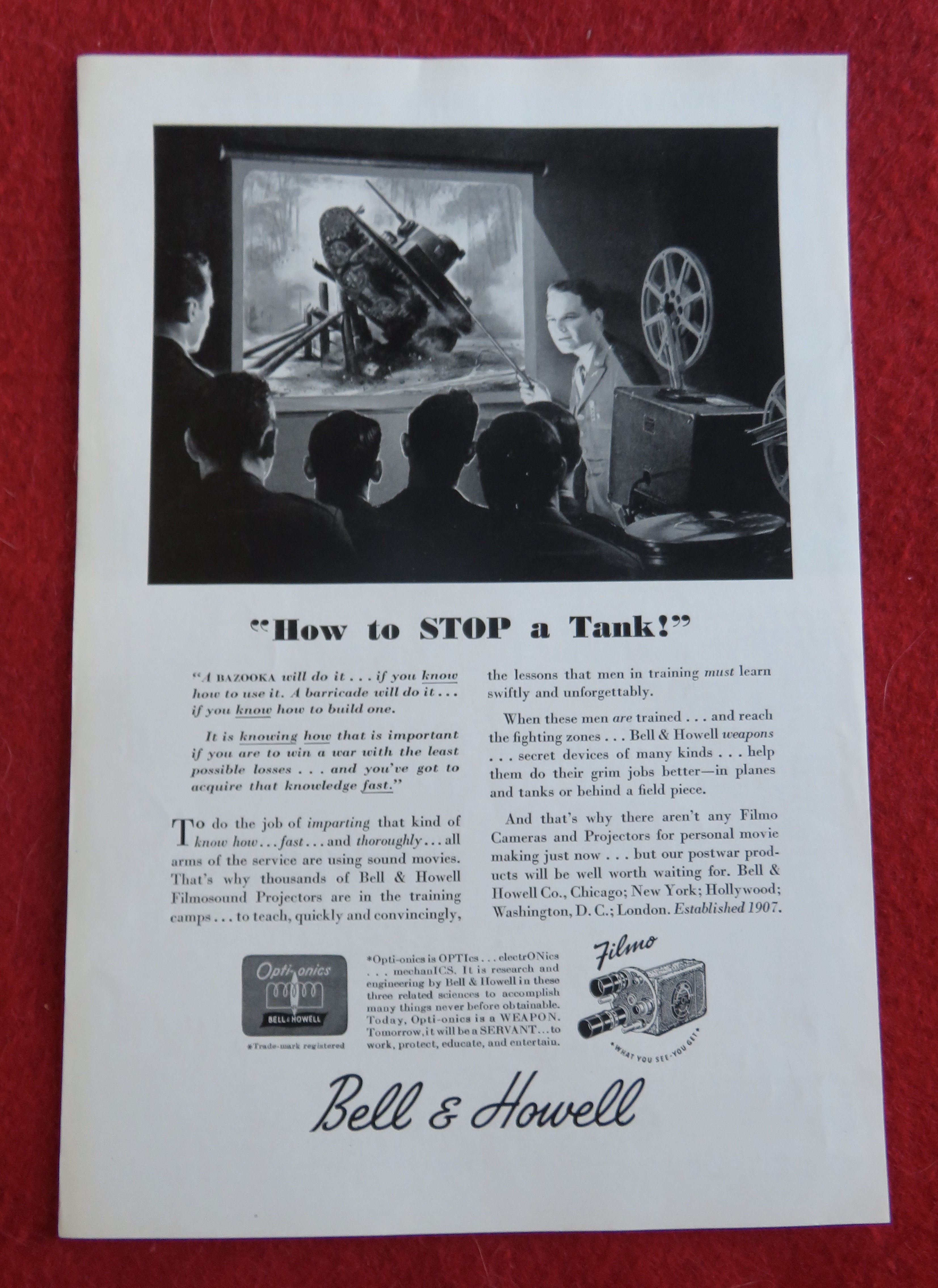 1944 Bell & Howell with Soldiers Watching Film