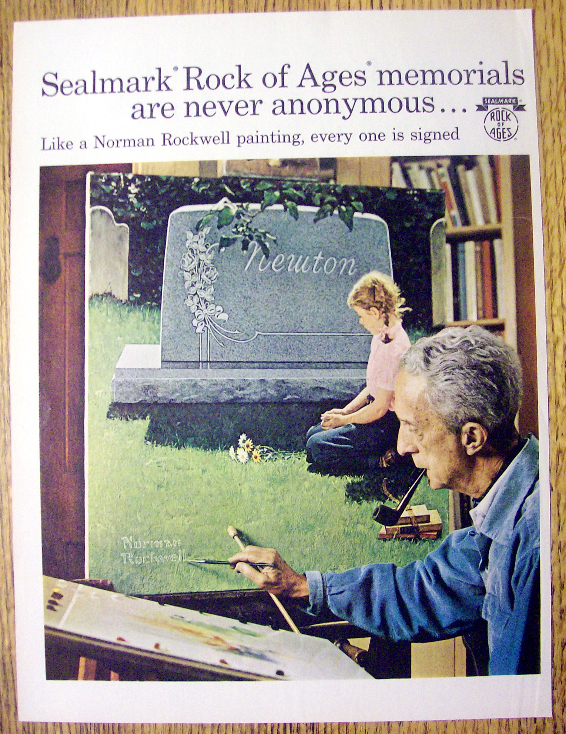 1966 Sealmark Rock of Ages Memorials by Norman Rockwell