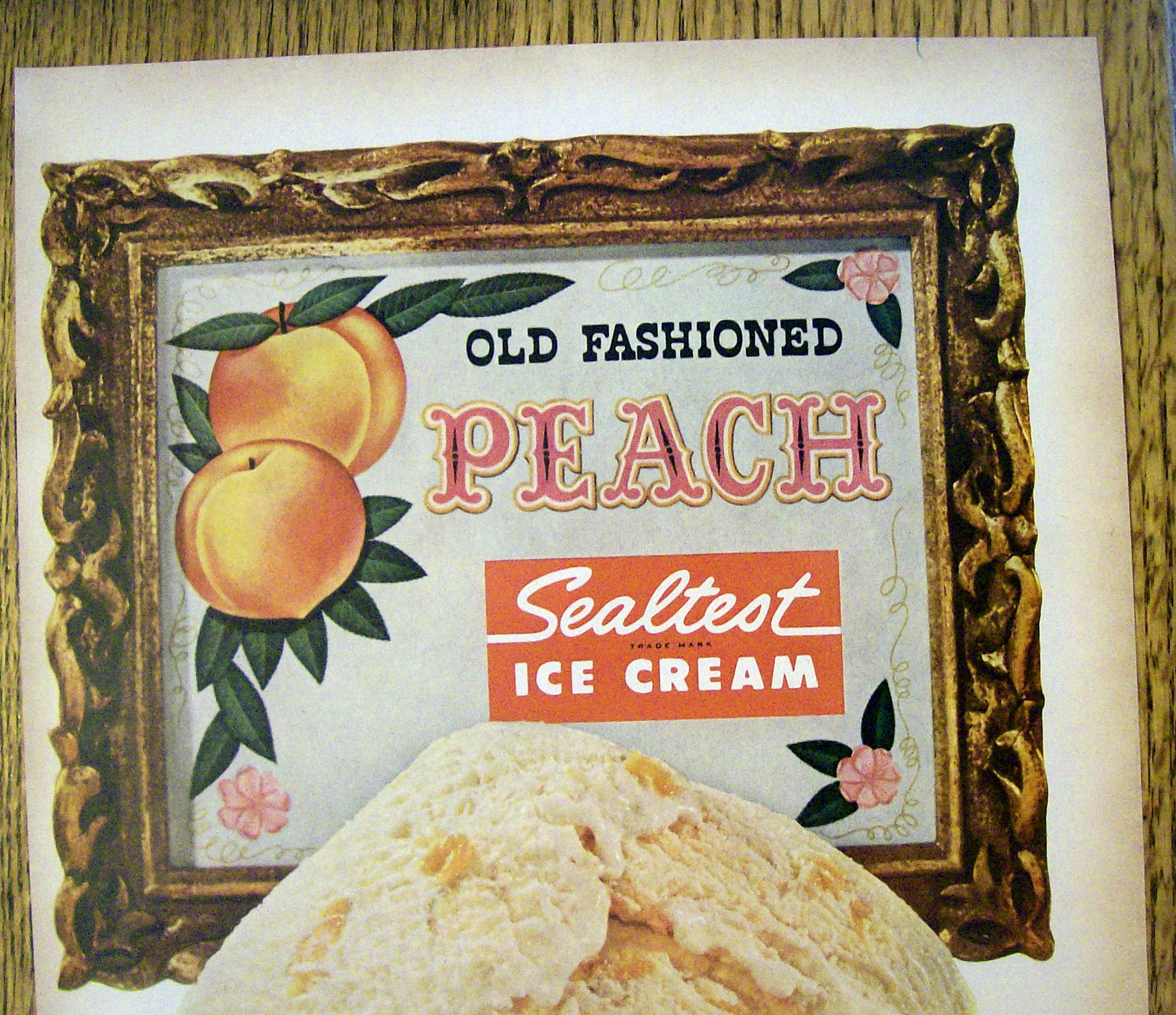 1959 Sealtest Peach Ice Cream with Bowl of Ice Cream