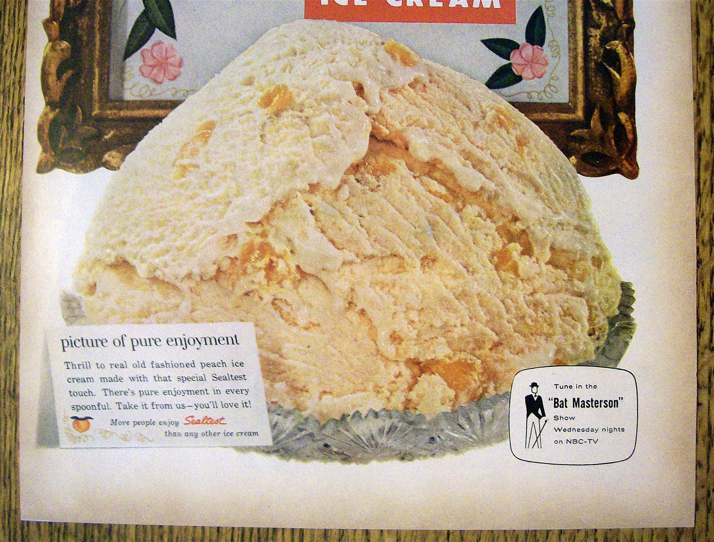 1959 Sealtest Peach Ice Cream with Bowl of Ice Cream