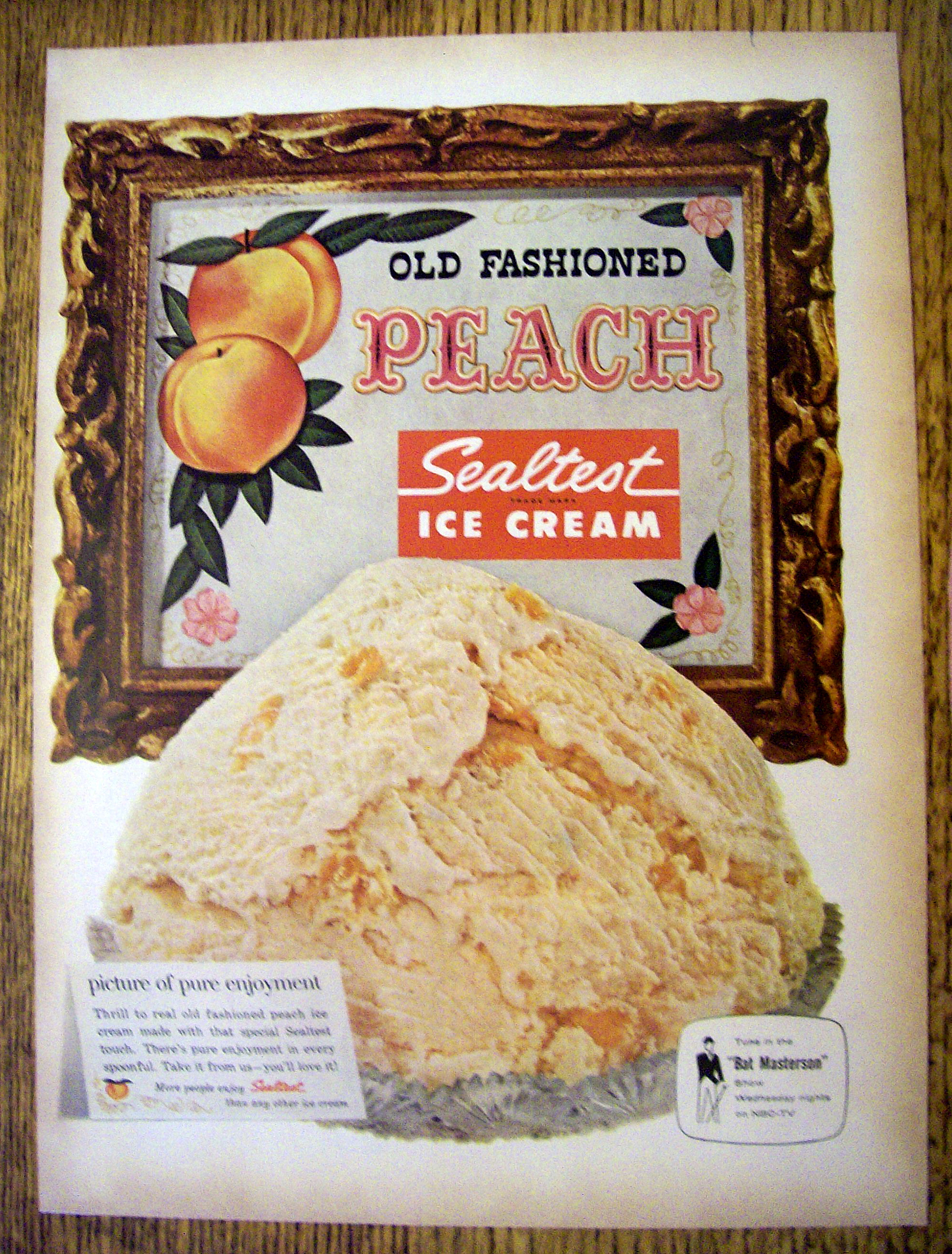 1959 Sealtest Peach Ice Cream with Bowl of Ice Cream