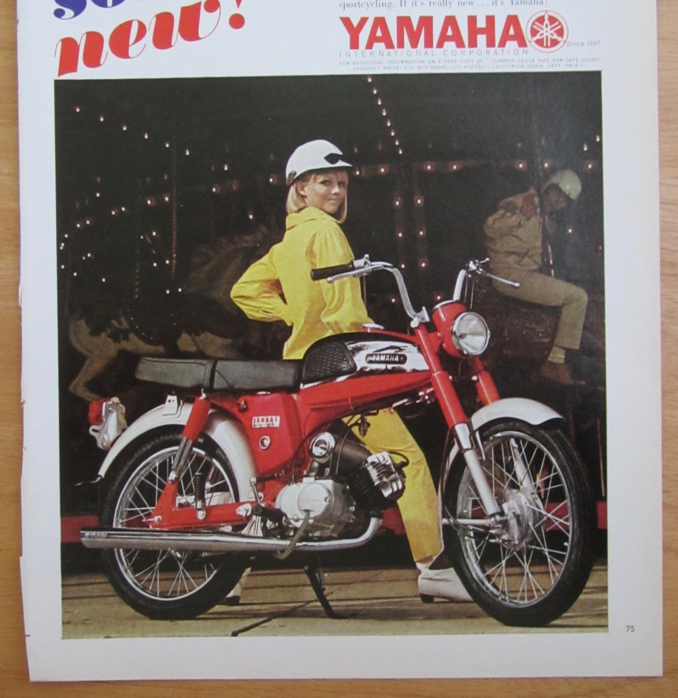 1967 Yamaha Rotary Jet 100 Single w/ Woman & the Bike