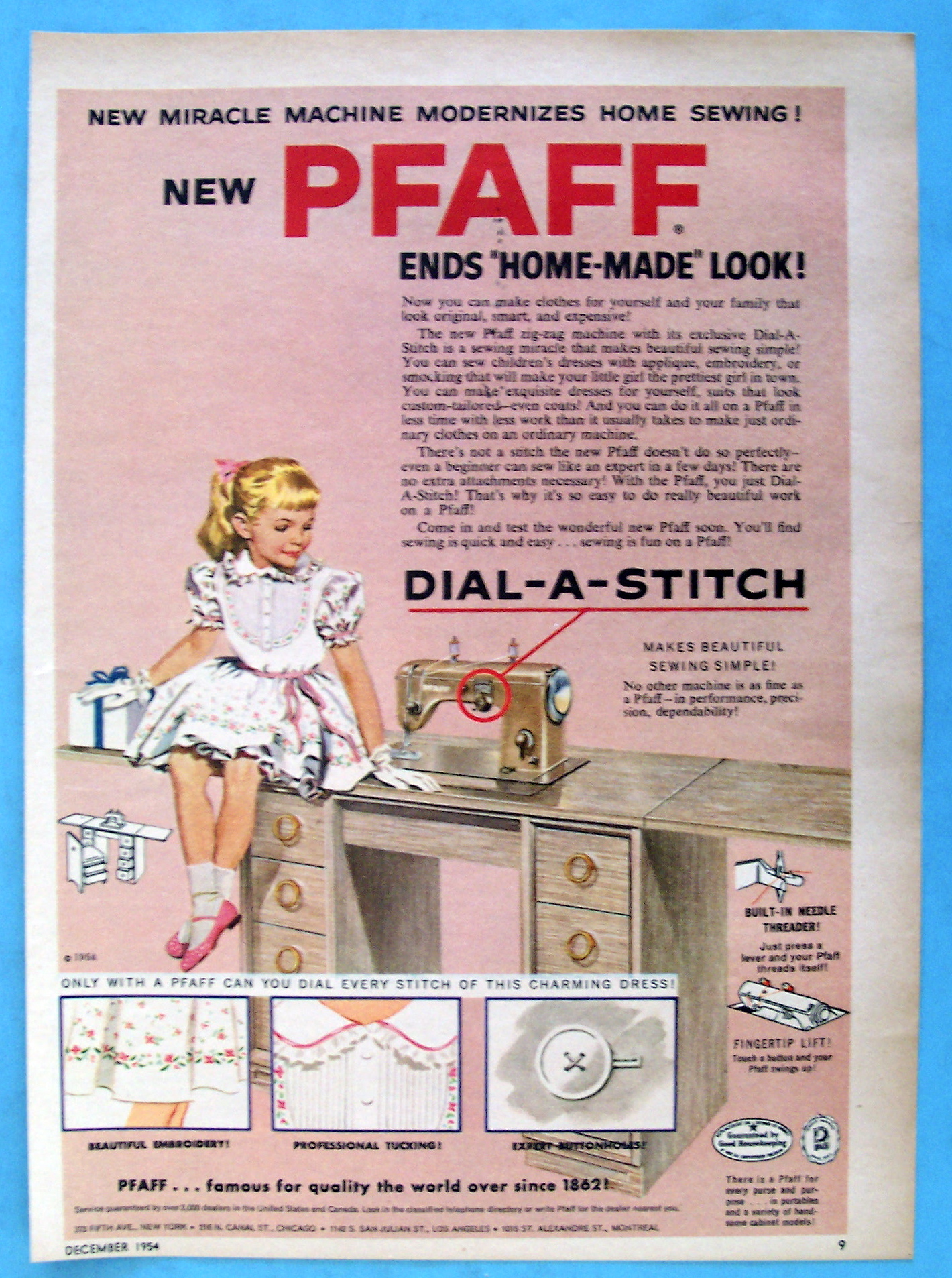 Vintage Ad: 1954 Pfaff Sewing Machine