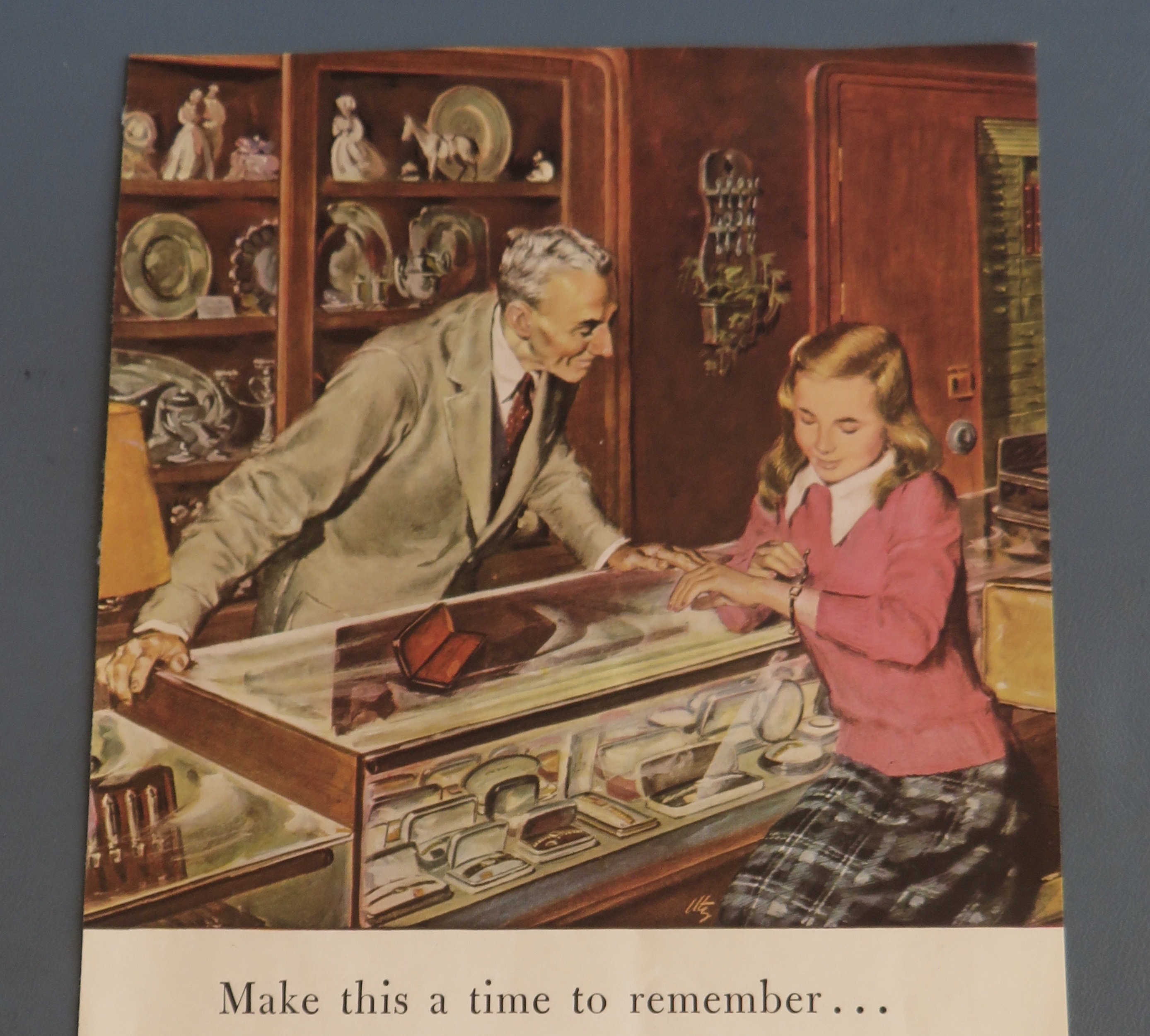1948 Watchmakers of Switzerland By Utz w Jeweler & Girl