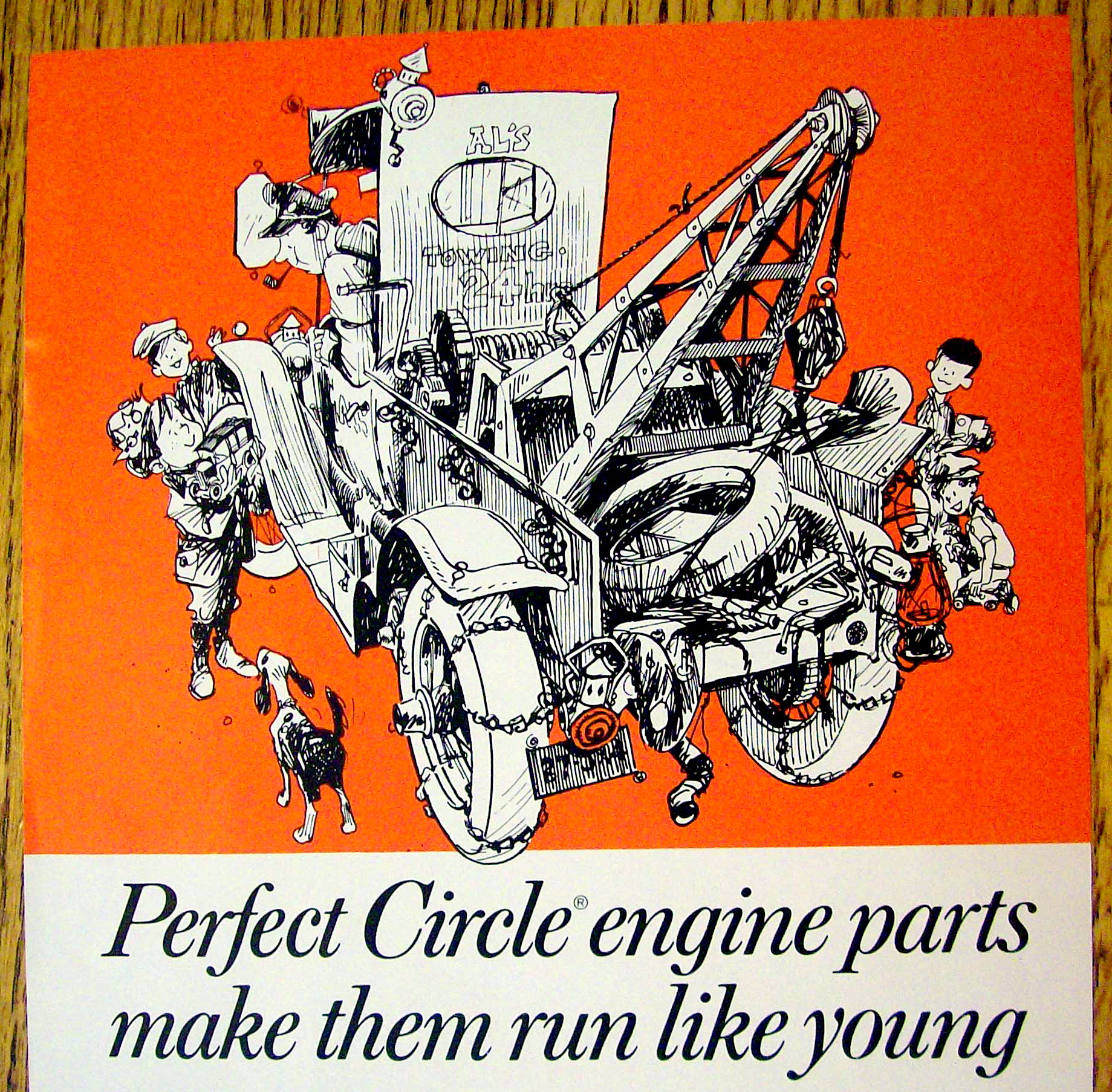 1968 Perfect Circle Engine Parts with Tow Truck
