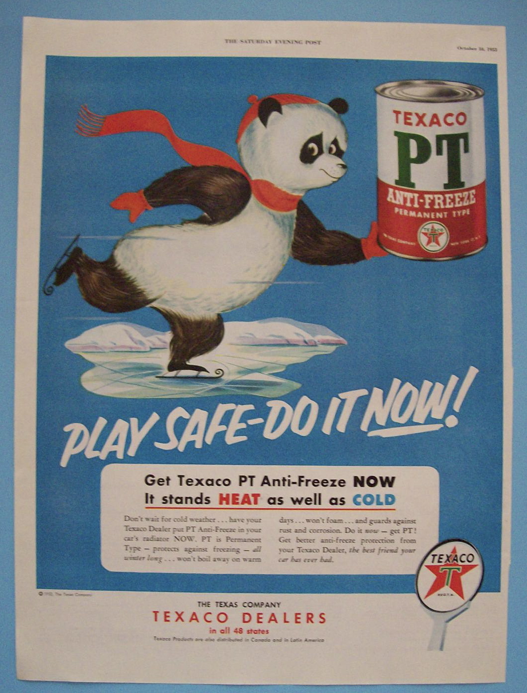 Vintage Ad: 1953 Texaco PT Anti - Freeze